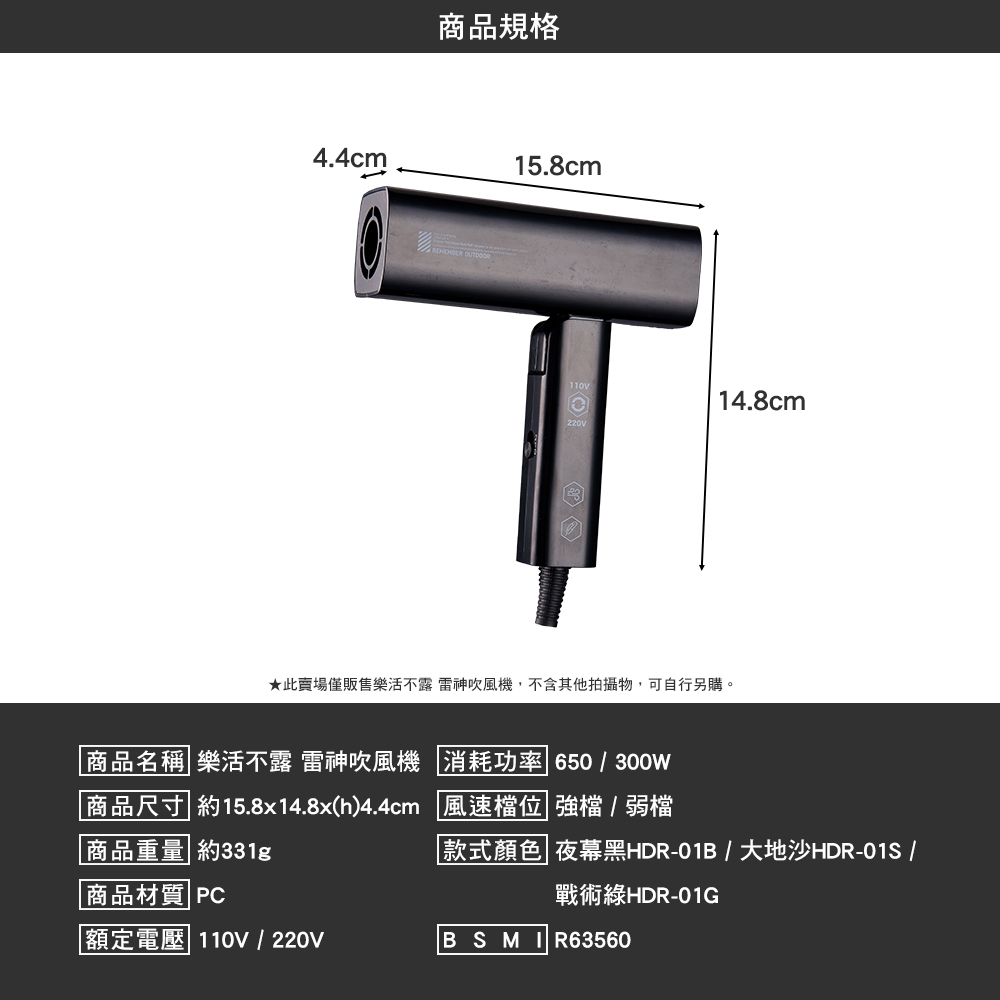 樂活不露 雷神吹風機