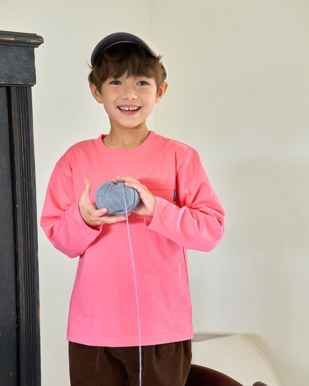 [十月第三週出貨]-薄款長袖口袋上衣｜粉色