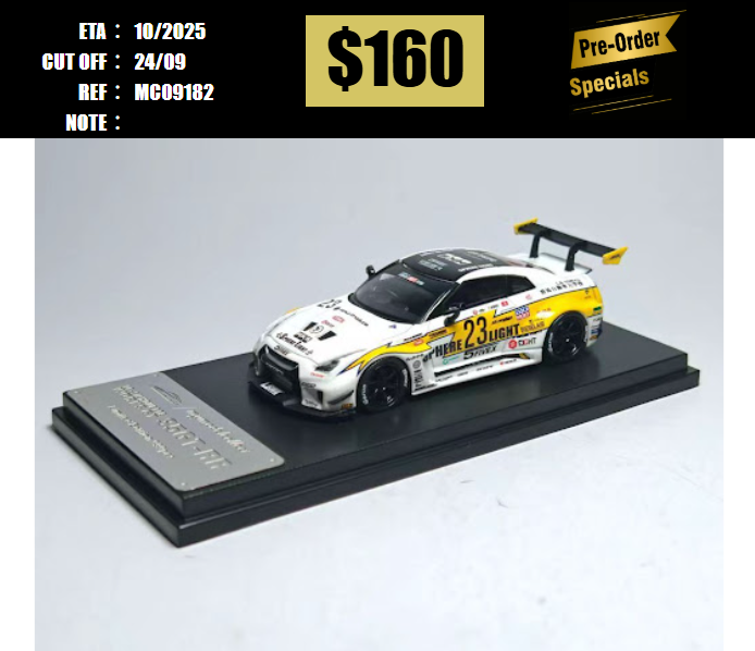 PO-$160 * MODEL COLLECT * 1:64 NISSAN GTR R35 2020 LB SILHOUETTE WORK GT35-RR 3.0 WHITE FLASH NO.23 GT WING [OD18/09]