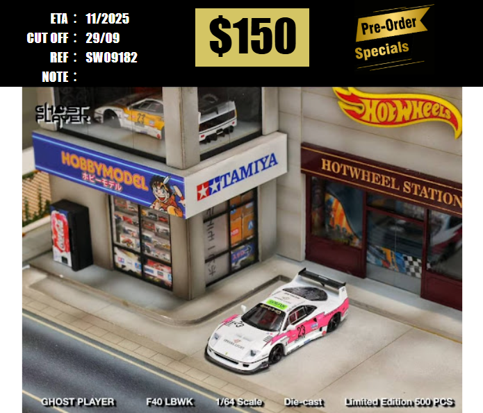 PO-$150 * STREET WEAPON * 1:64 FERRARI F40 LBWK PINK LIGHTNING [OD18/09]