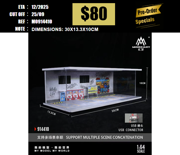 PO-$80 * MOREART * 1:64 DIORAMA - THEME LIGHTING ASSEMBLY SCENE GRAFFITI (MO914410) [OD18/09]