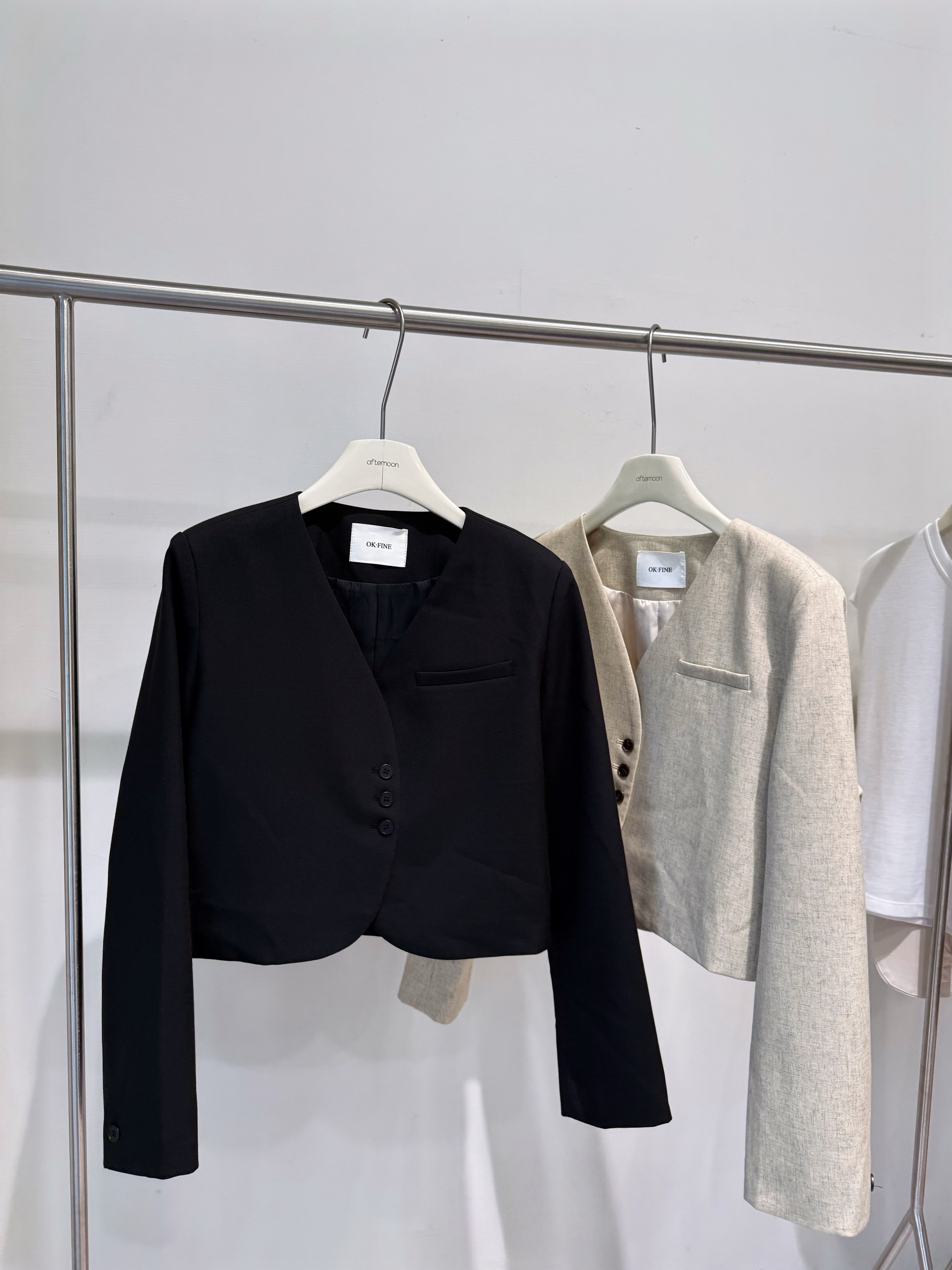 1066 V領簡約短西外