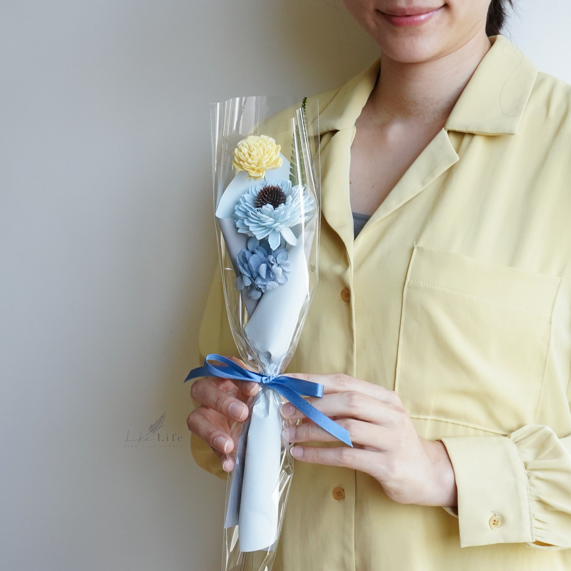 教師節花束,太陽花束單支版本藍色,教師節花束