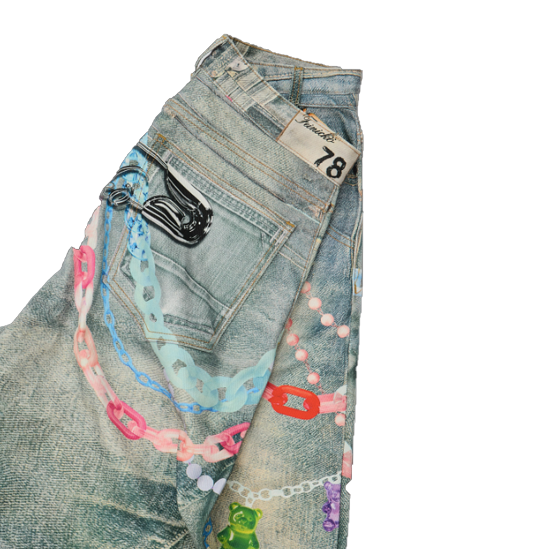 Feinicko Polychrome Gummy Denim Pants 丹寧長褲| FLOMMARKET