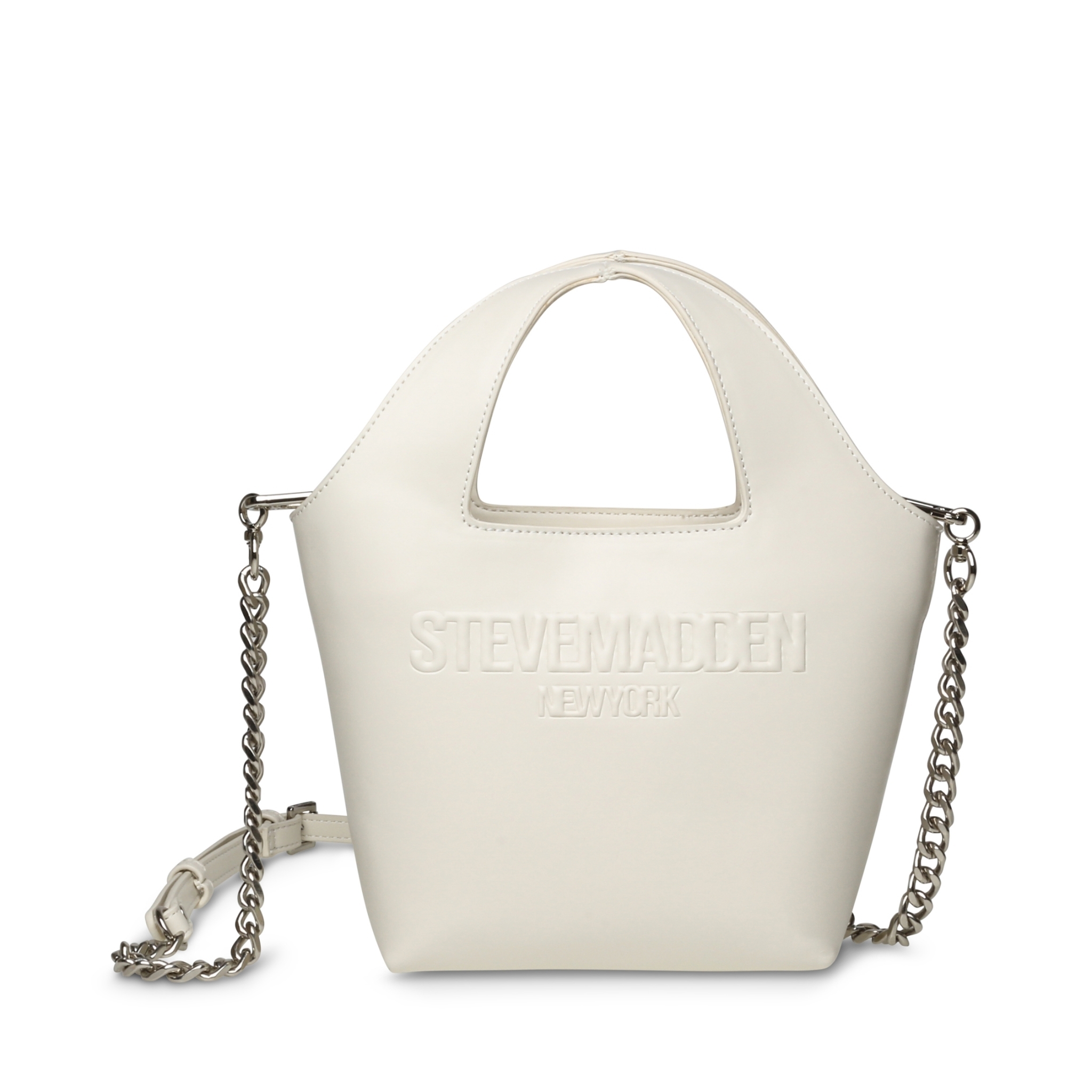 Steve Madden BVEENA皮革鏈條 2way托特包｜斜背包｜托特包 白色