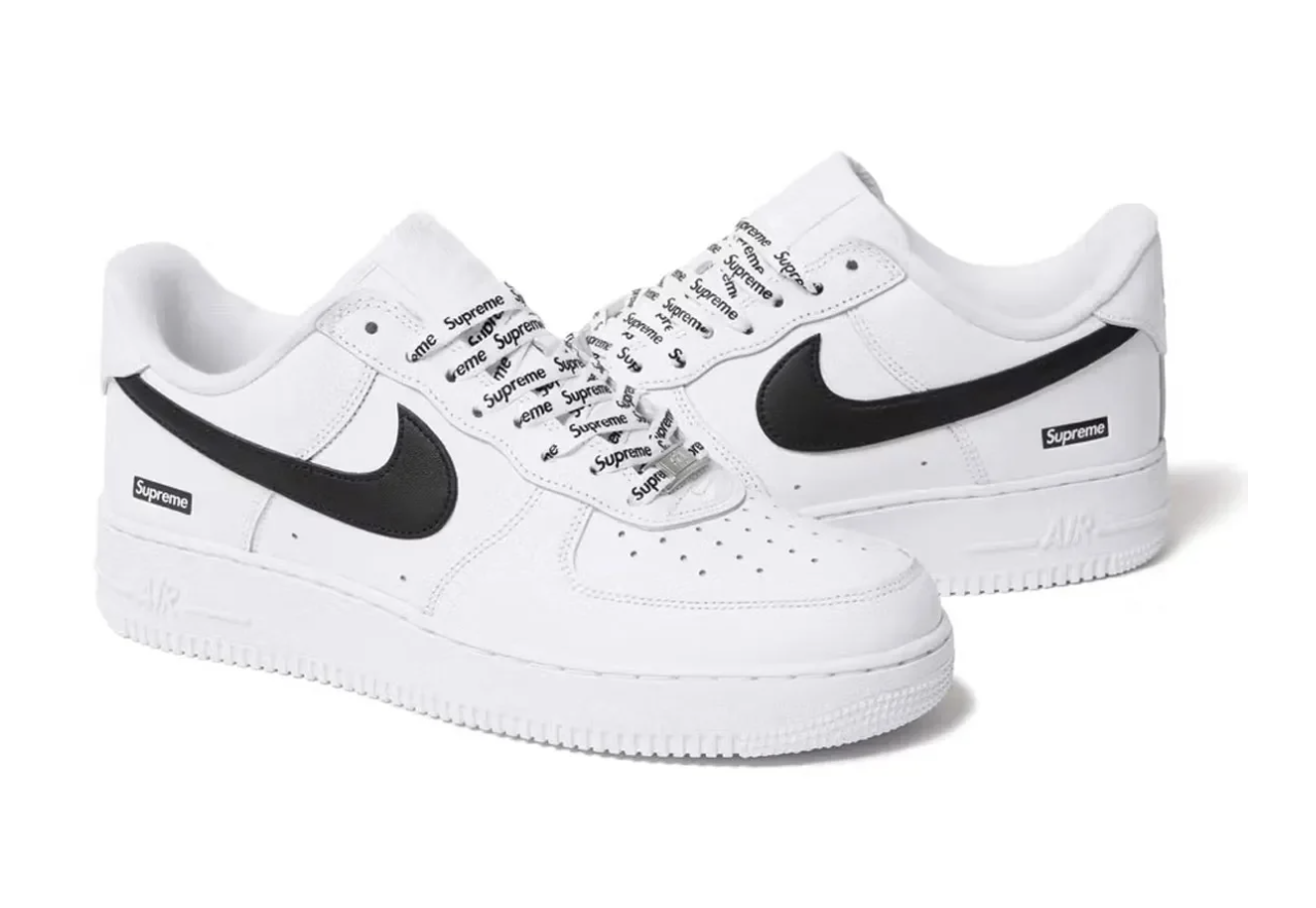現貨┃25FW Supreme × NIKE AIR FORCE 1 LOW 白黑 皮革 休閒鞋