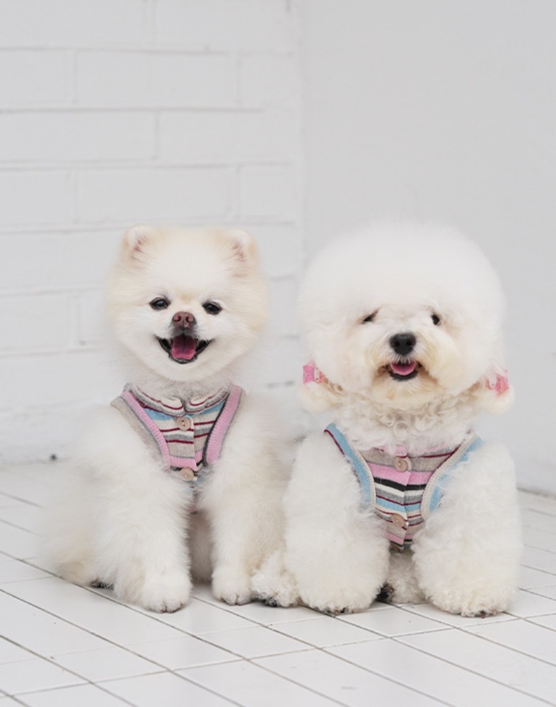 Noutti Matilda 條紋開襟衫_粉紅