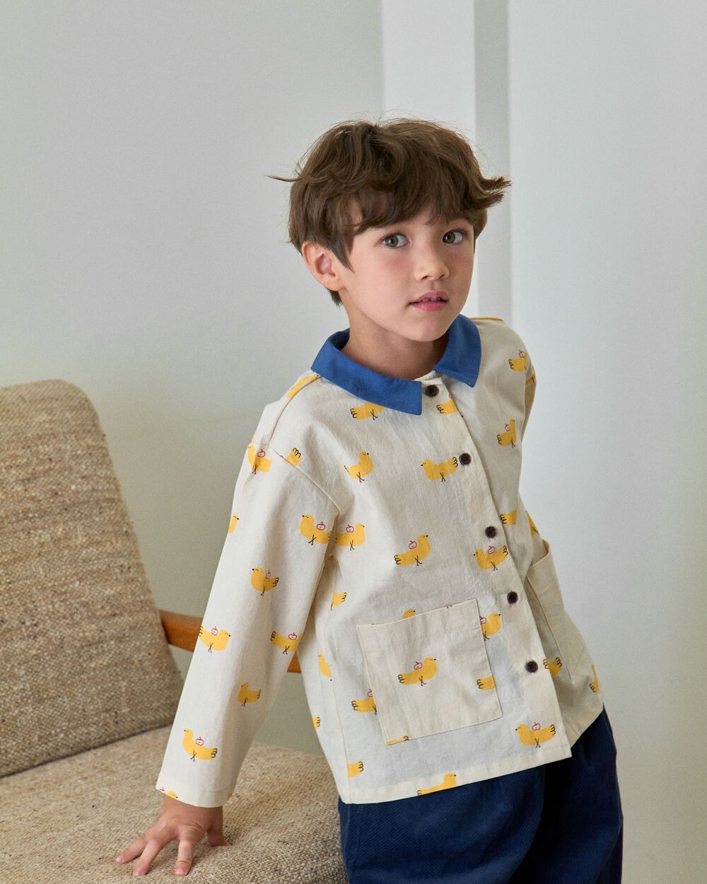 [十月第三週出貨]-蘋果鳥襯衫｜米色