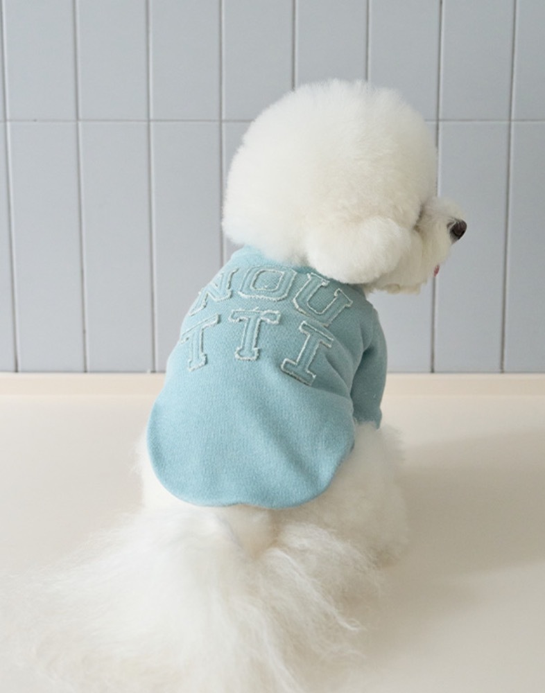 Noutti 律動水洗圓領衛衣_藍色