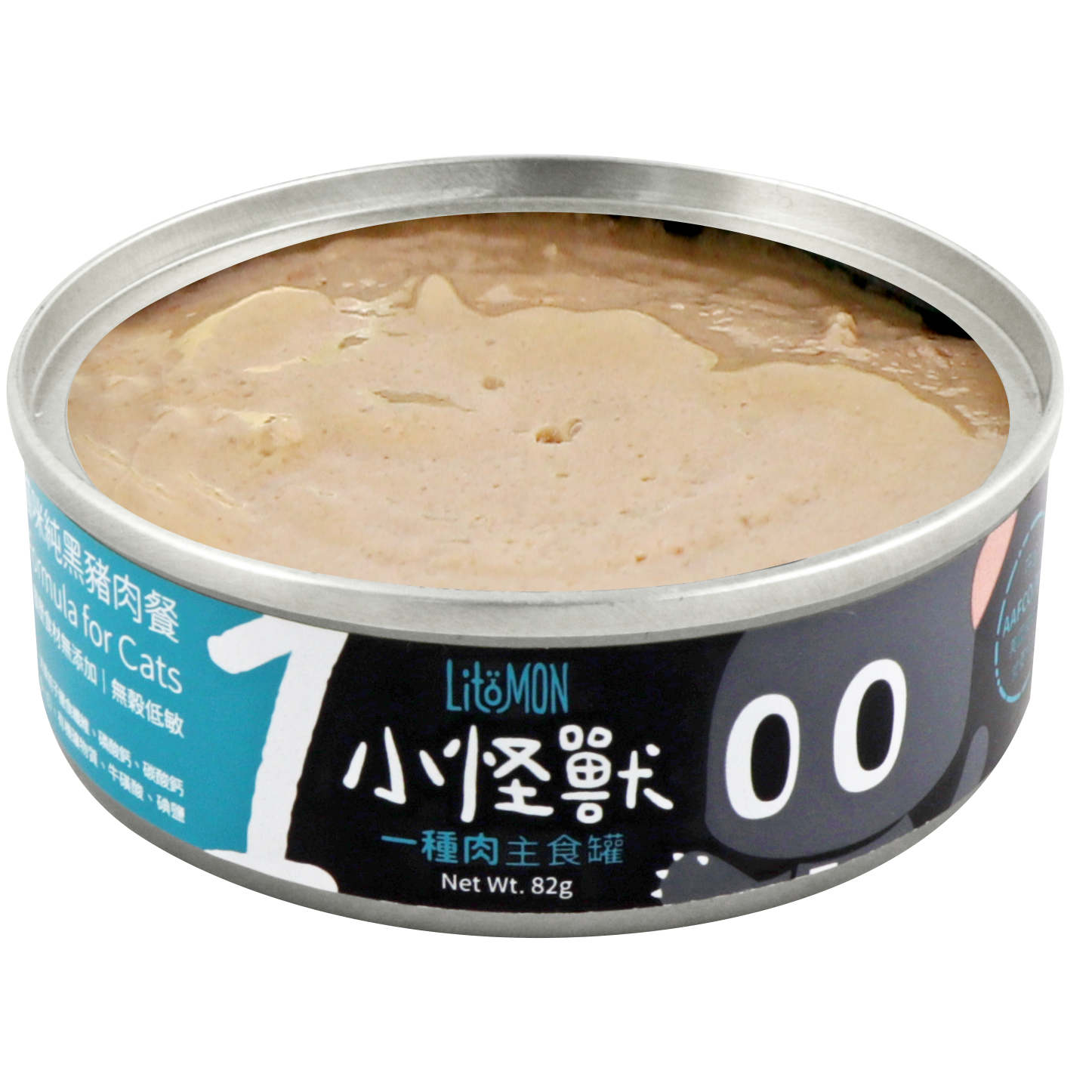 怪獸部落 – 1種肉低敏無膠主食罐 純黑豬肉 (綠) 165g (原箱12罐優惠$262)