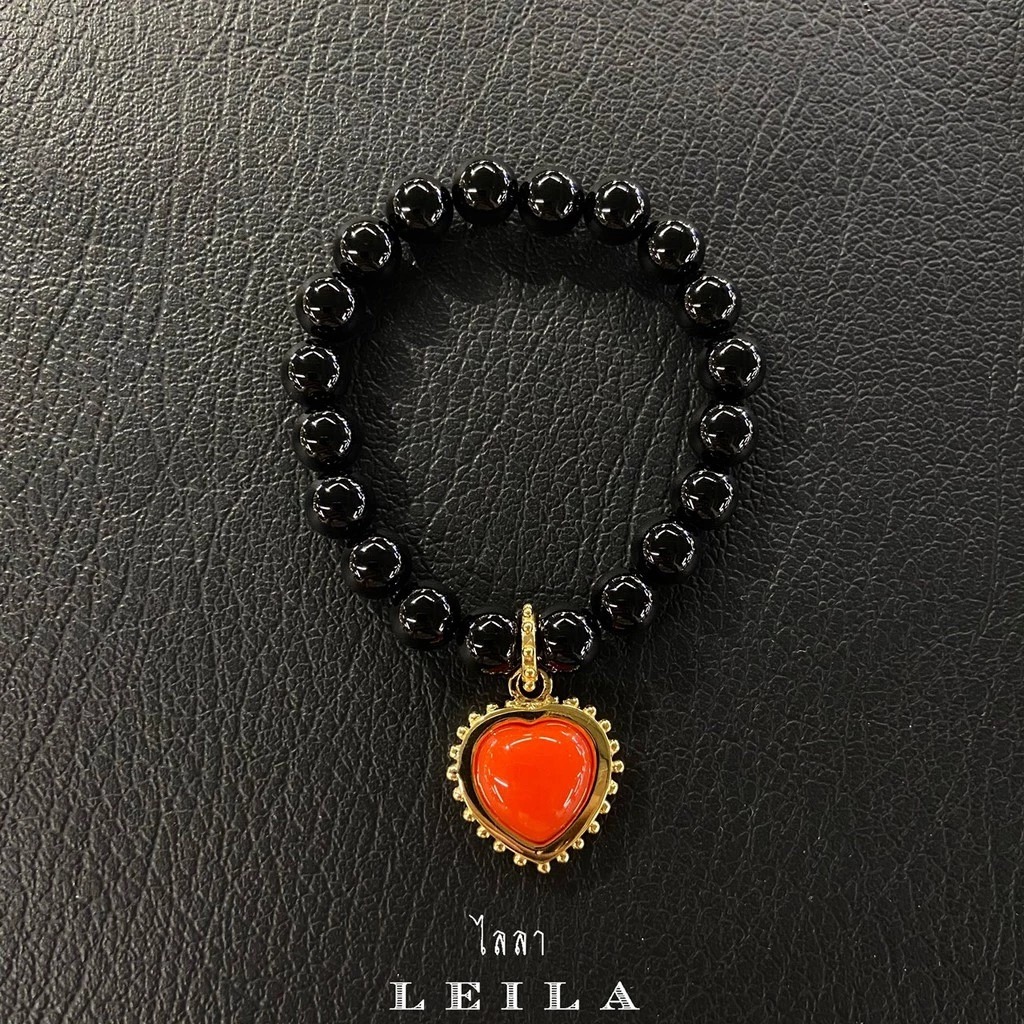 Leila紅色魔法蠟手串 (Lisa同款) - 金色框款