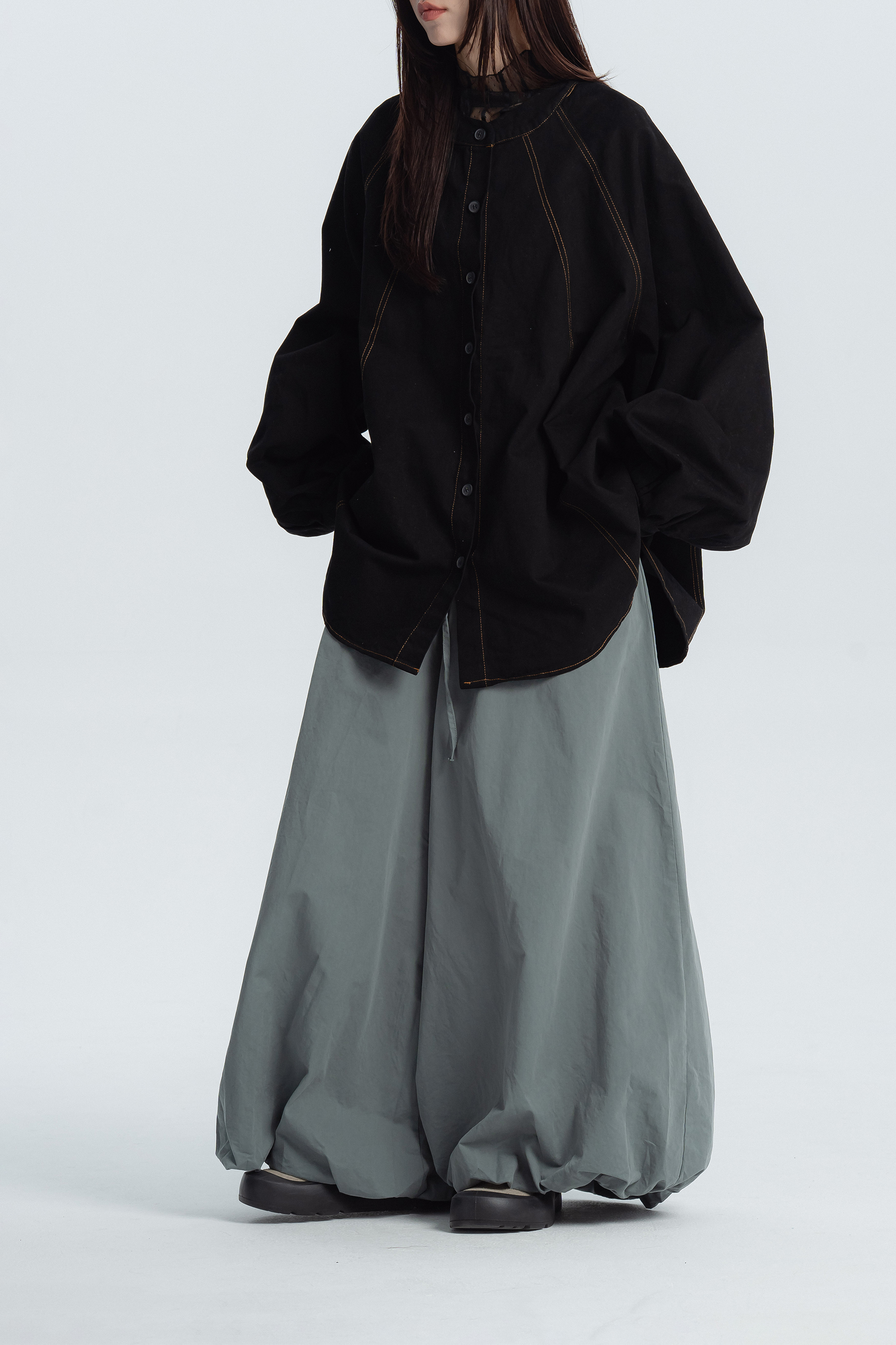 日系百搭廓形燈籠長褲 4色