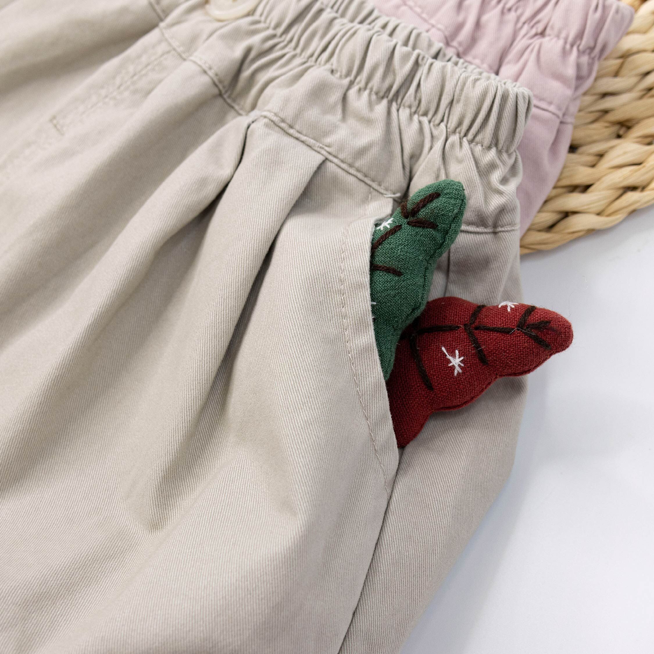 【H55249】日系簡約裝飾鈕釦休閒褲＊二色