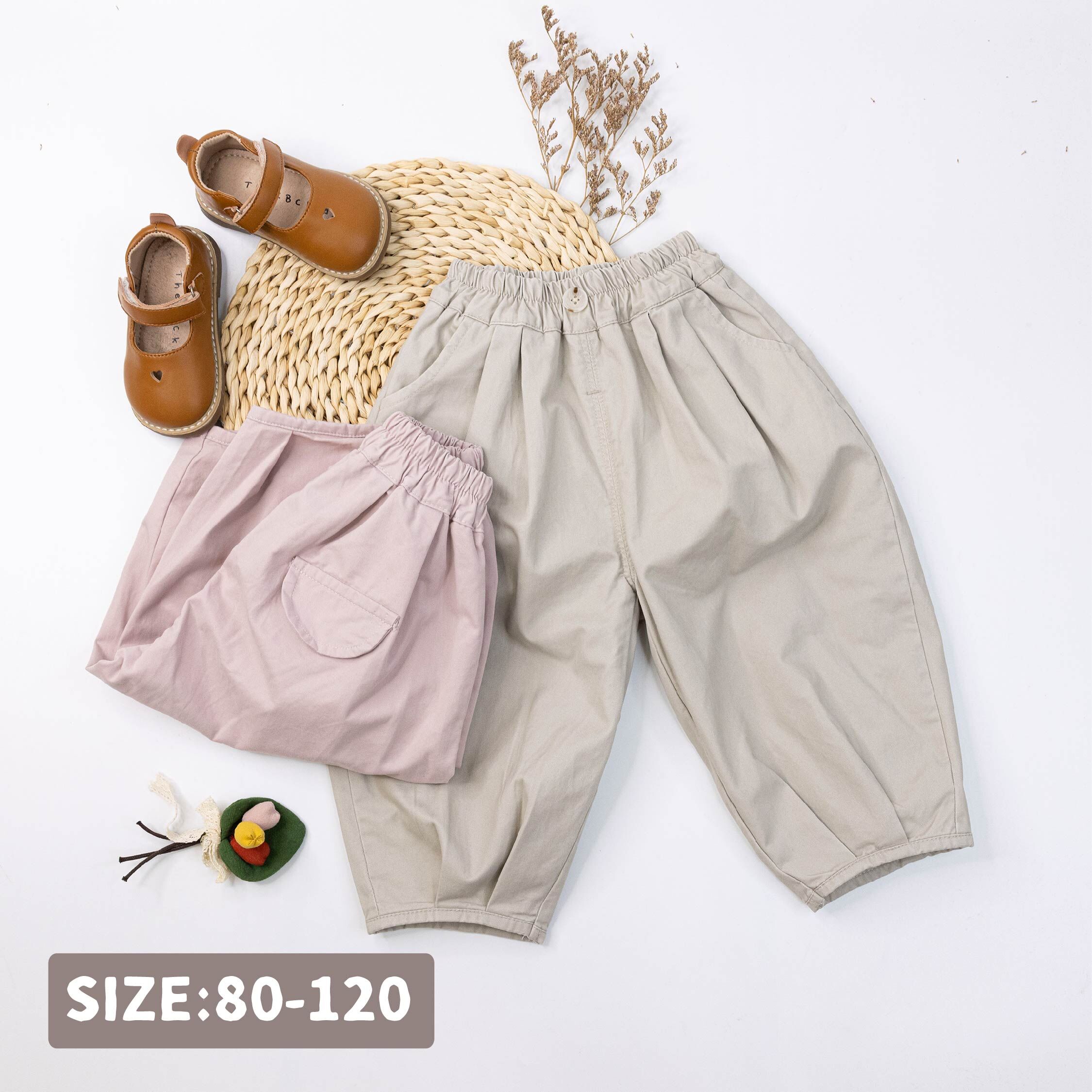 【H55249】日系簡約裝飾鈕釦休閒褲＊二色