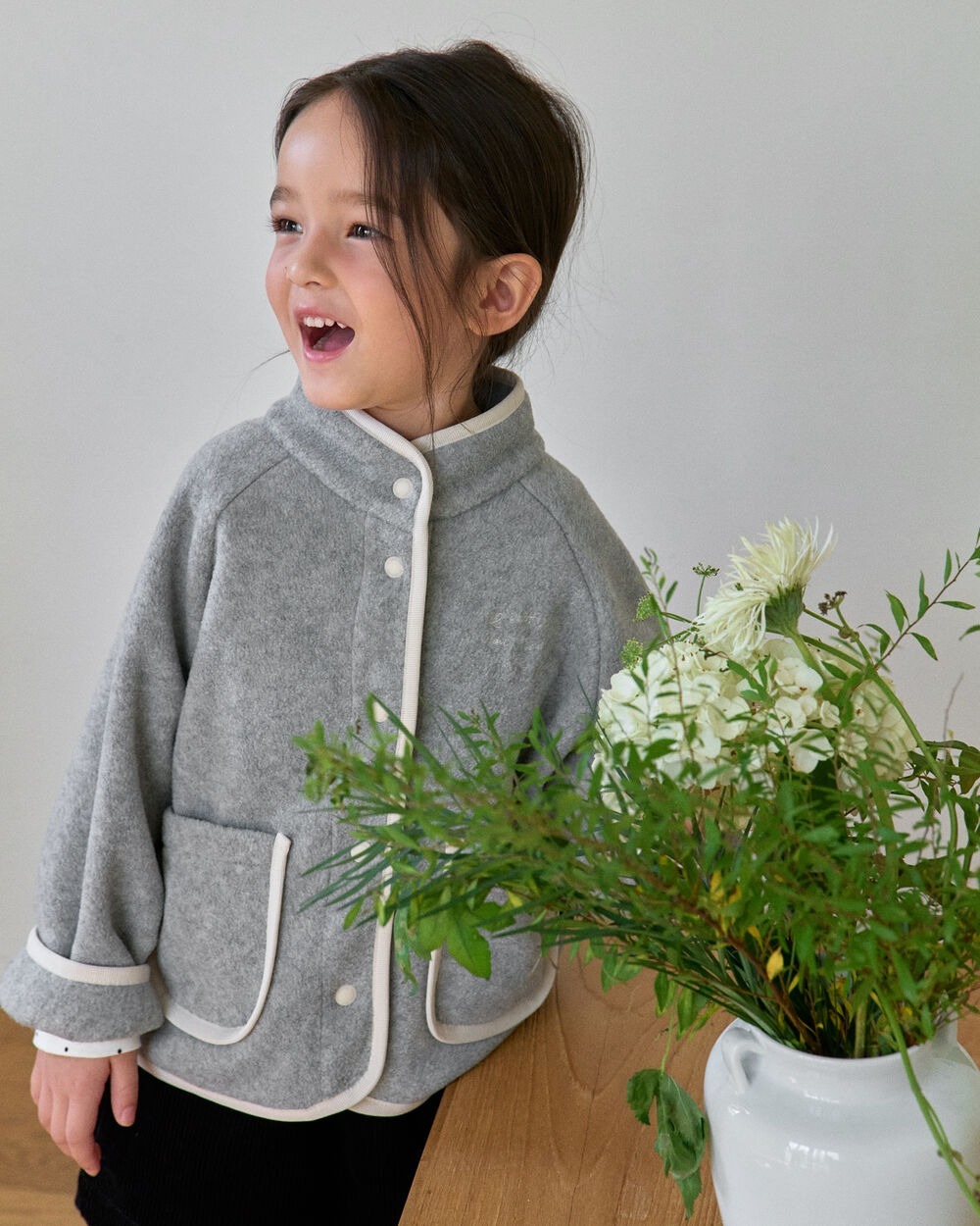 [十月第三週出貨]-柔軟雙面刷毛外套｜灰色
