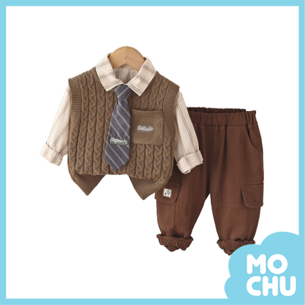 領帶學院風三件組套裝(二色)