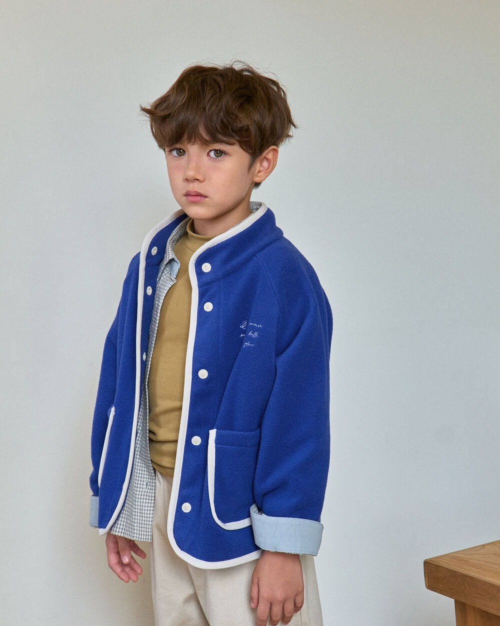 [十月第三週出貨]-柔軟雙面刷毛外套｜藍色