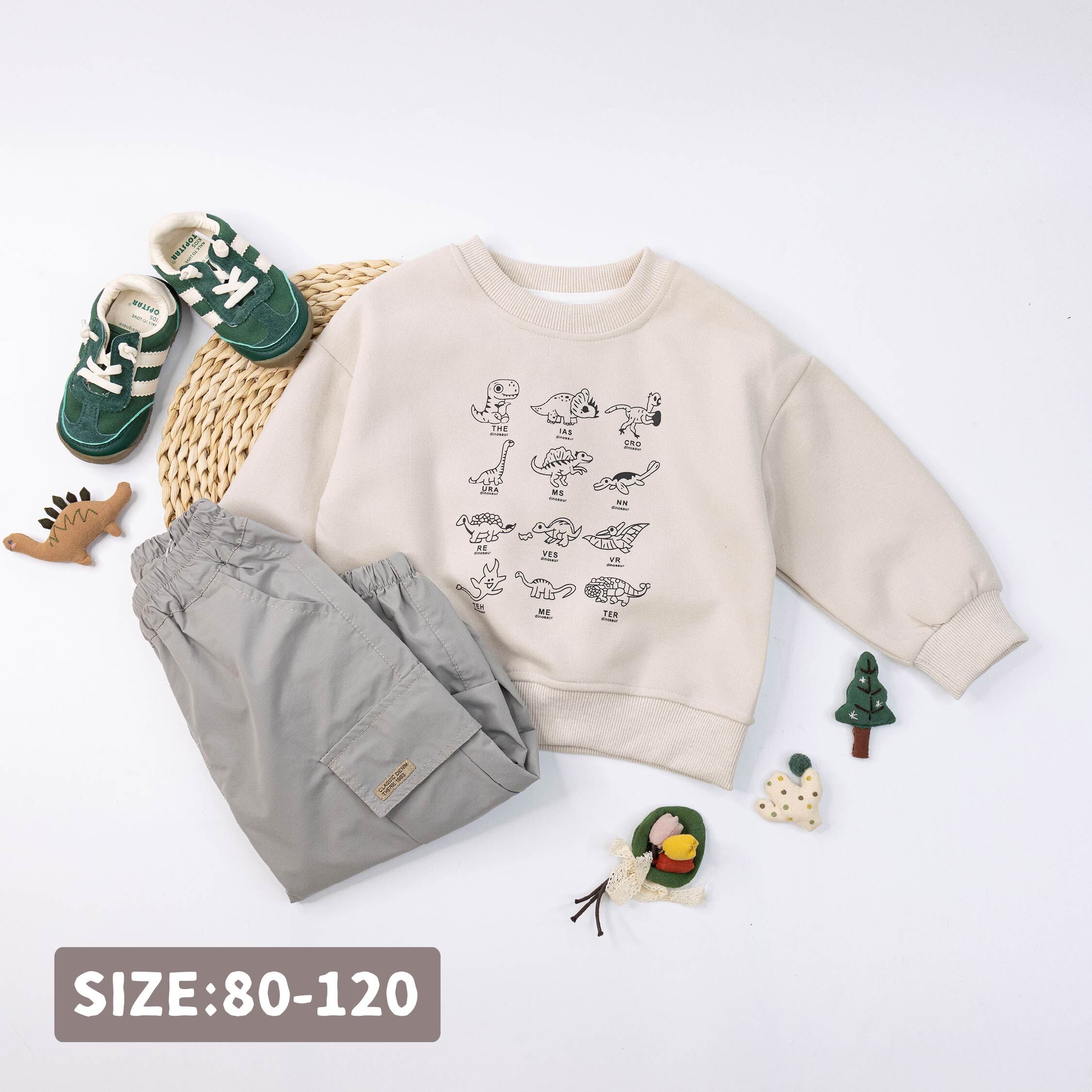 【H55415】童趣恐龍圖鑑圓領上衣