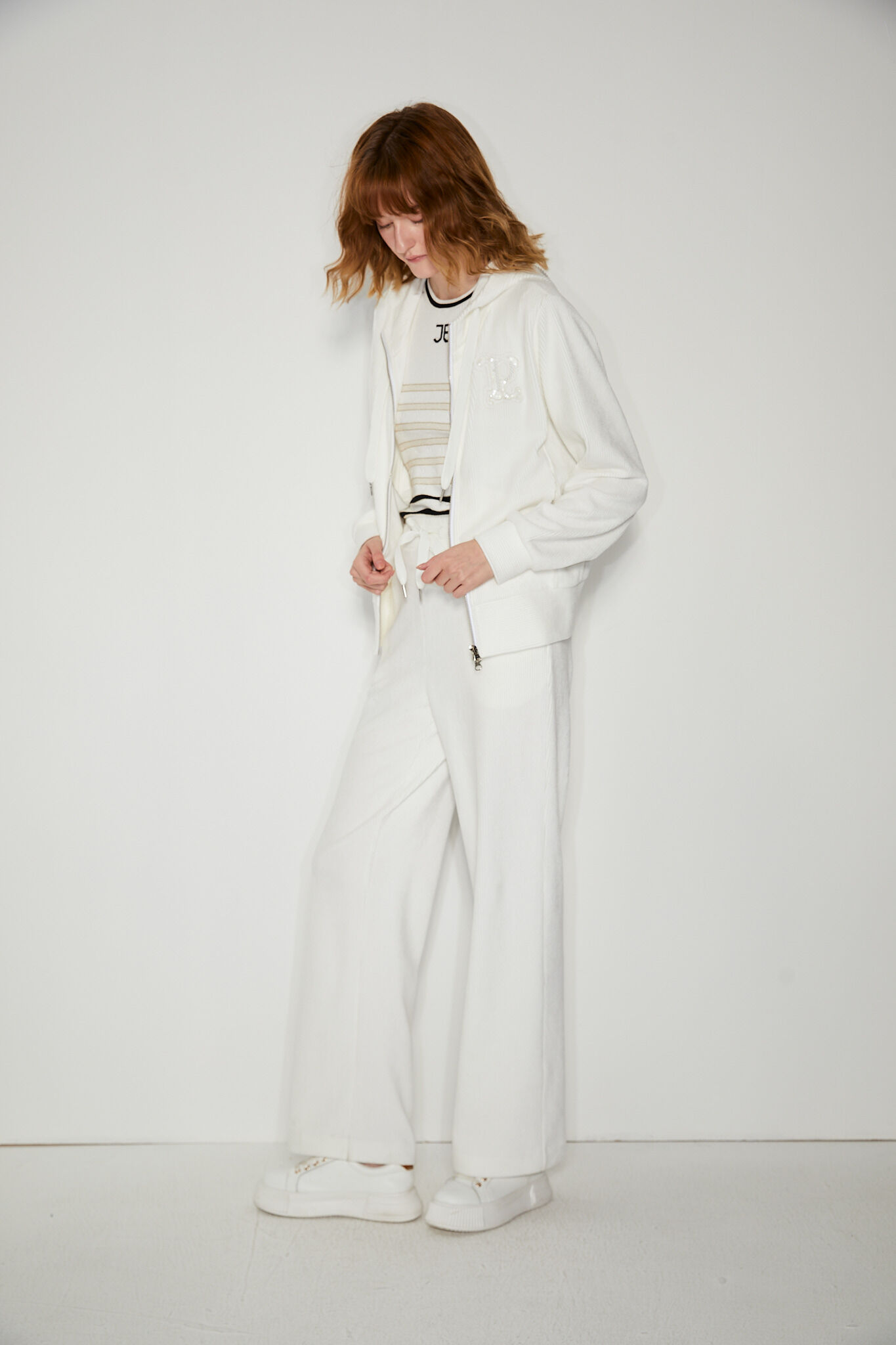 BC15039B1 駱駝商隊條絨直筒褲 (褲管鬆緊帶款)