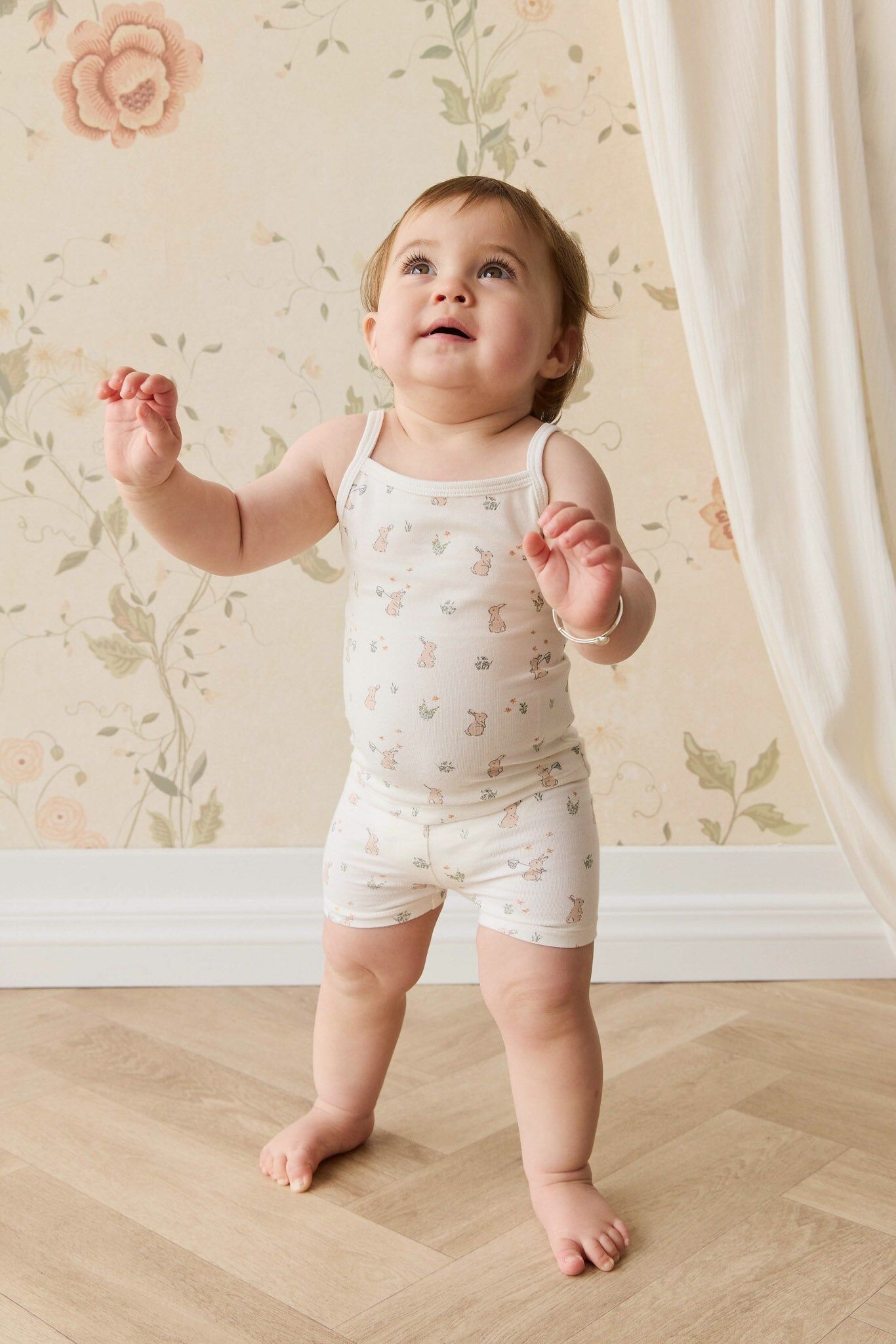 【預購】JAMIE KAY - Organic Cotton Jolie Singlet Pyjama Set（Lapin Jardin Crisp）