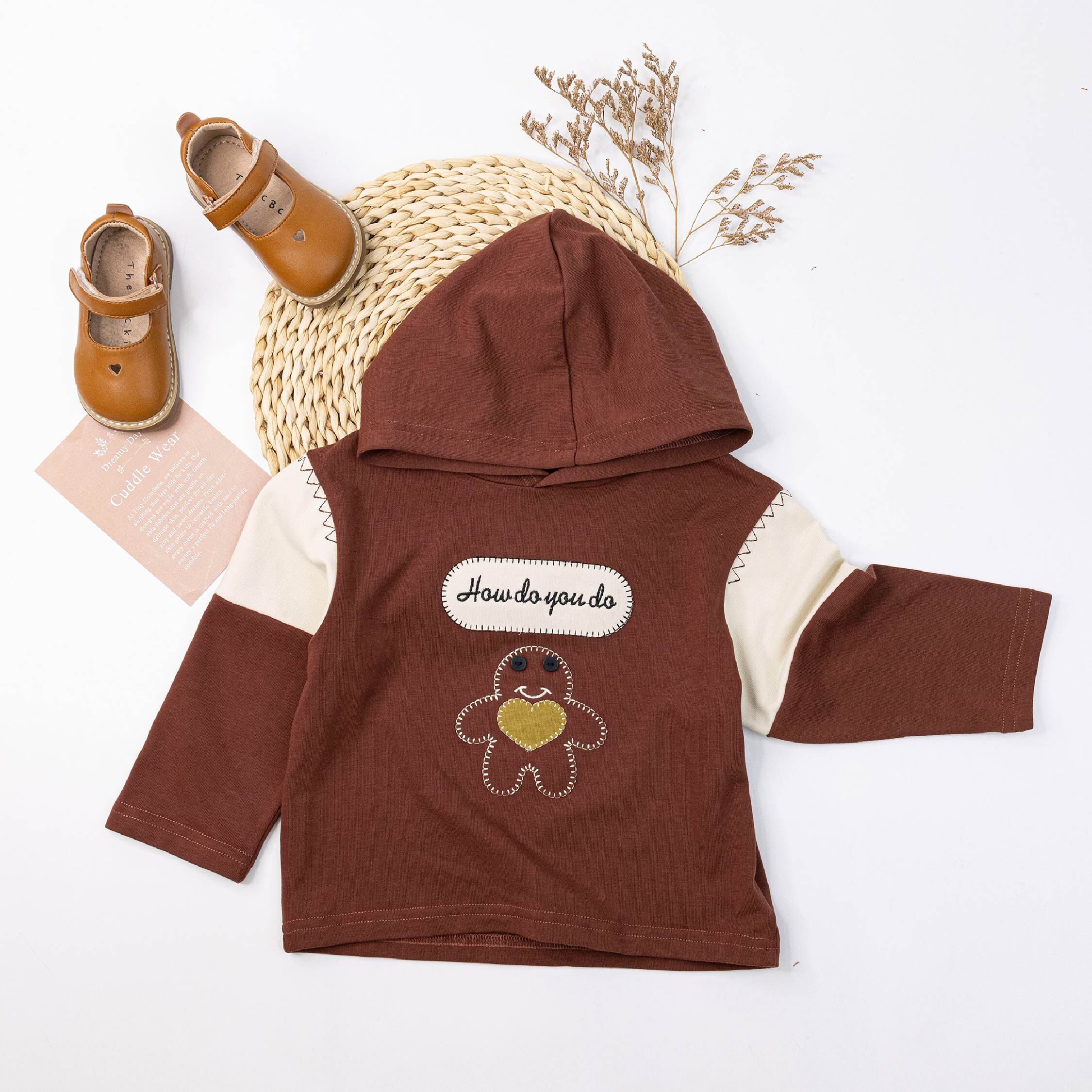 【H55377】逗趣愛心小人偶連帽上衣/帽T＊二色