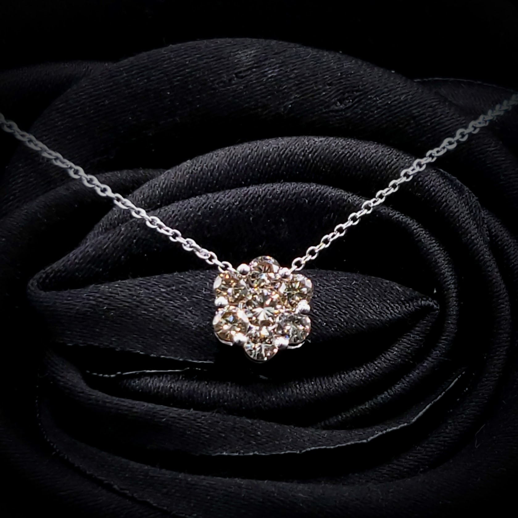 18K White Gold 0.49ct Fancy Brown Diamond Pendant