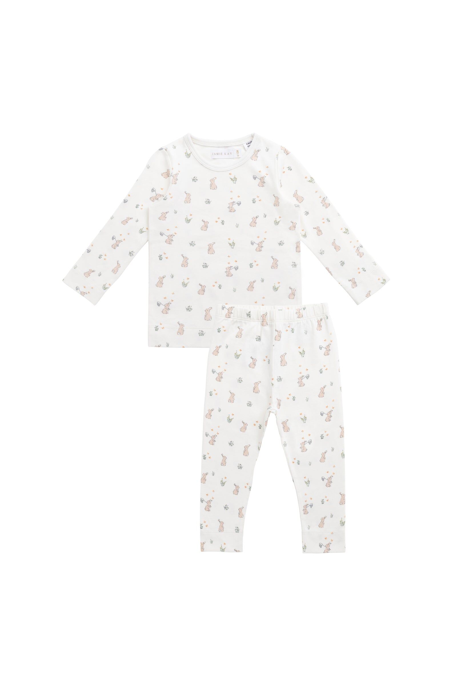 【預購】JAMIE KAY - Organic Cotton Baker Long Sleeve Pyjama Set（Lapin Jardin Crisp）