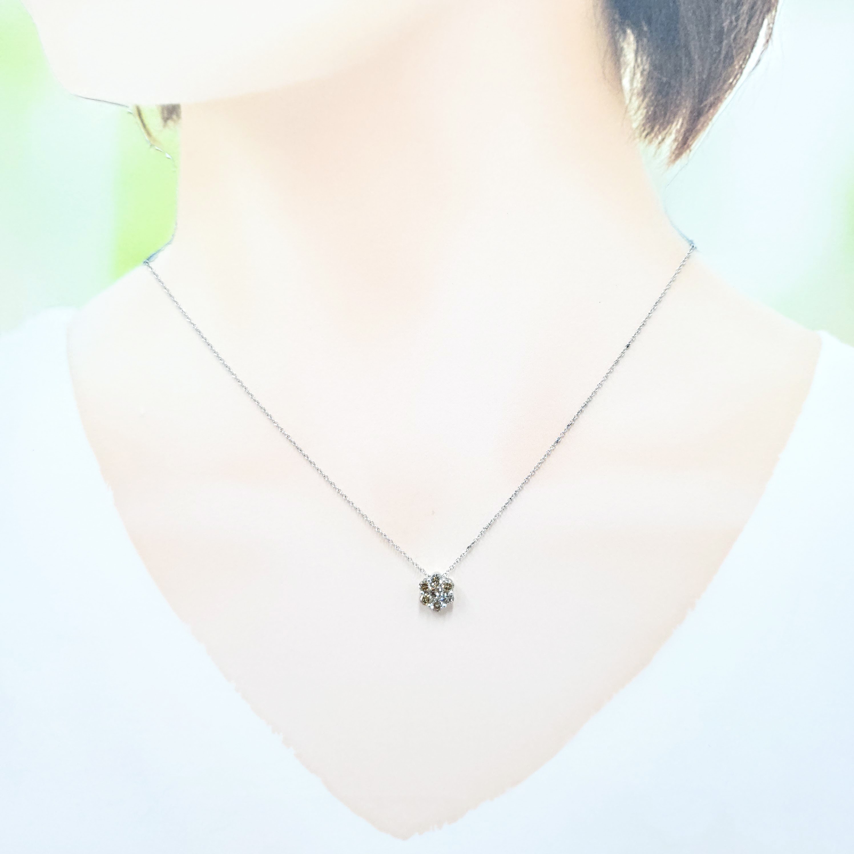 18K White Gold 0.49ct Fancy Brown Diamond Pendant