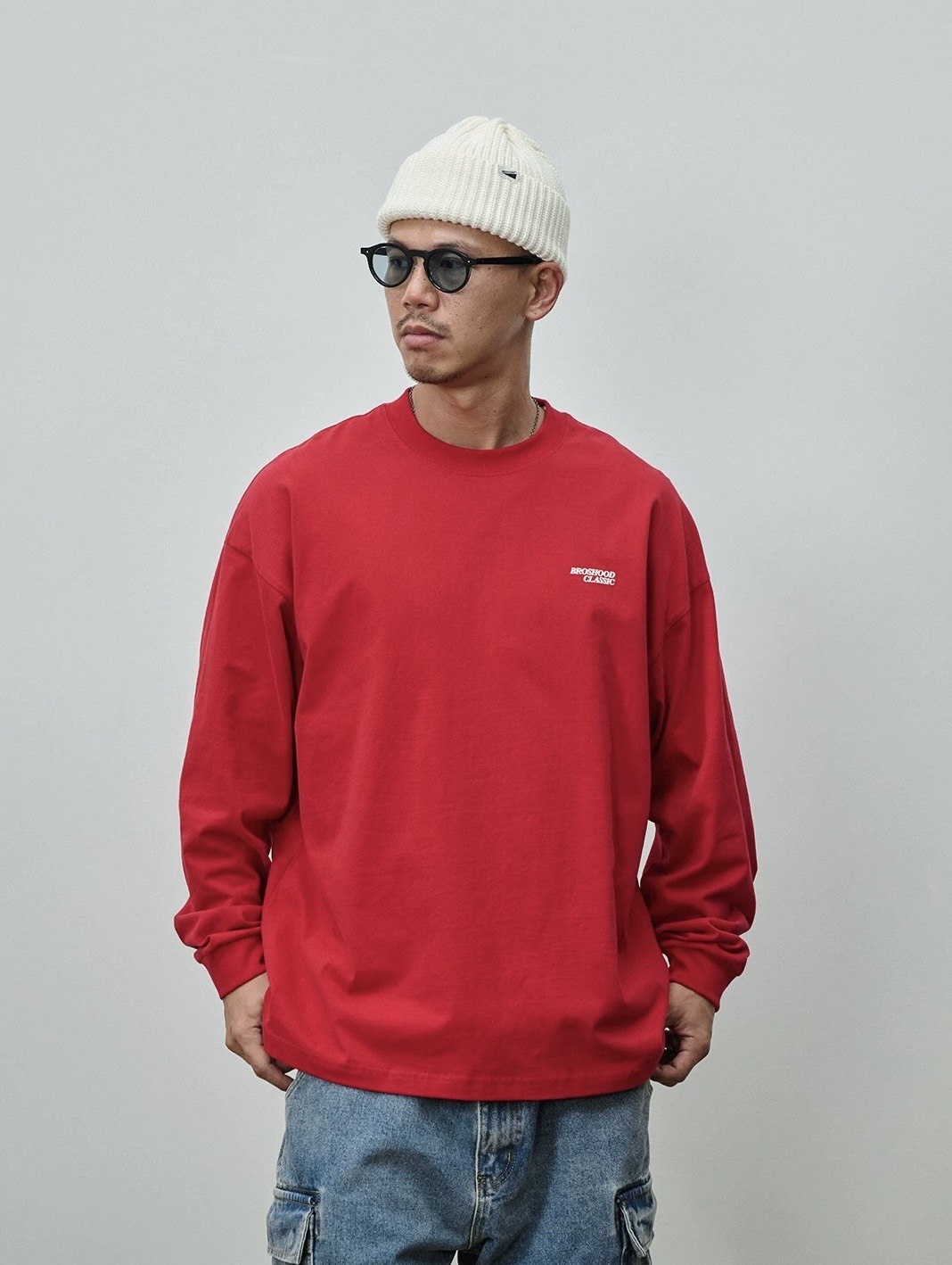 #預購 BROSHOOD 25AW 簡約寬鬆 小標基礎薄長踢 六色