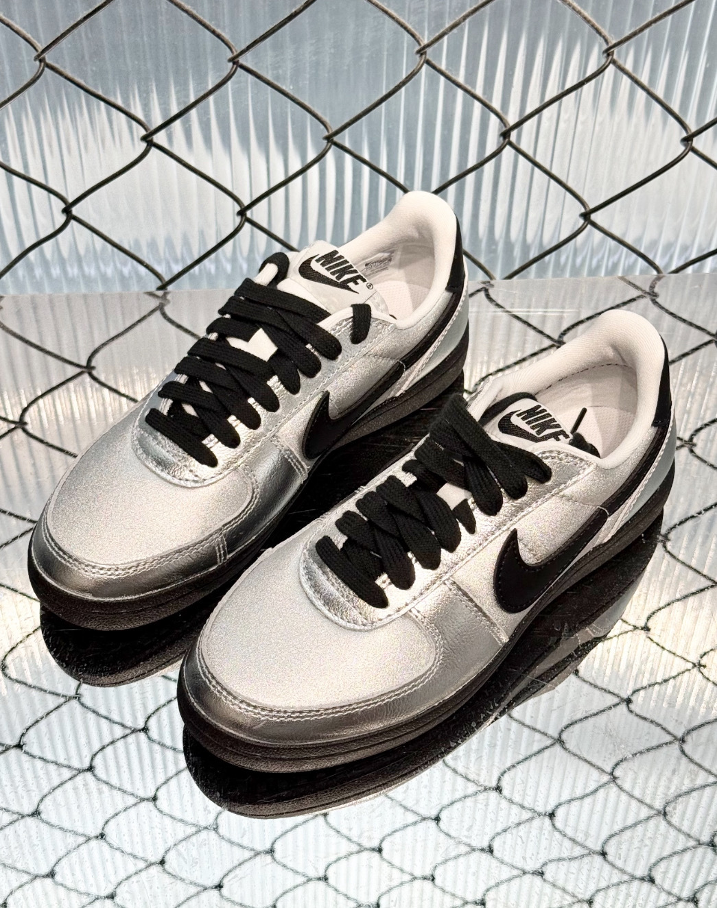 女鞋 NIKE W FIELD GENERAL 金屬銀黑 復古 皮革 膠底 足球 休閒鞋【HQ7397-001】