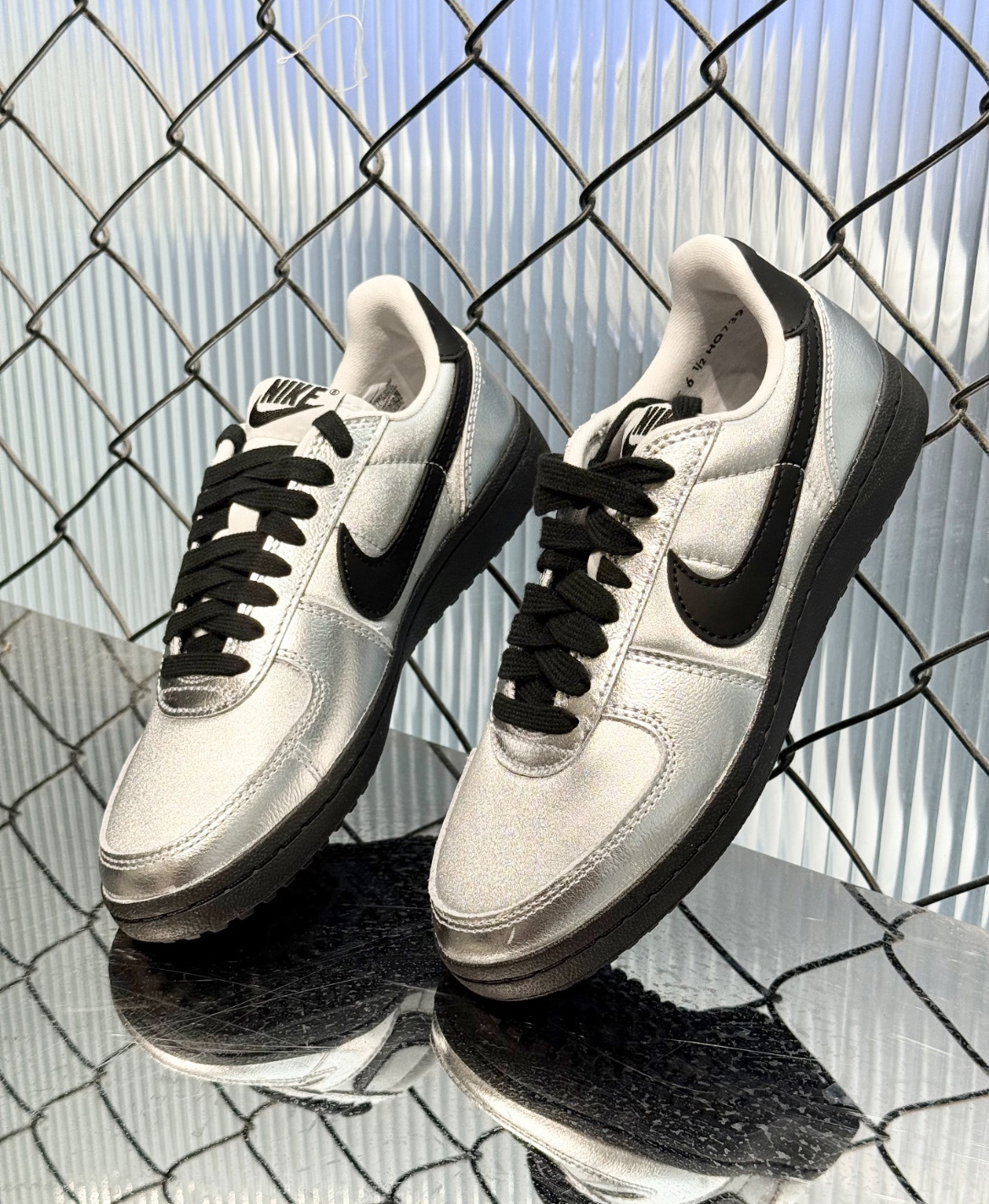 女鞋 NIKE W FIELD GENERAL 金屬銀黑 復古 皮革 膠底 足球 休閒鞋【HQ7397-001】