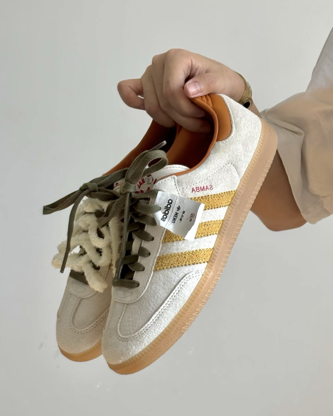TAIPEI 台式炸雞排 X ADIDAS SAMBA OG 台北限定聯名 米白棕 低筒休閒鞋 德訓鞋