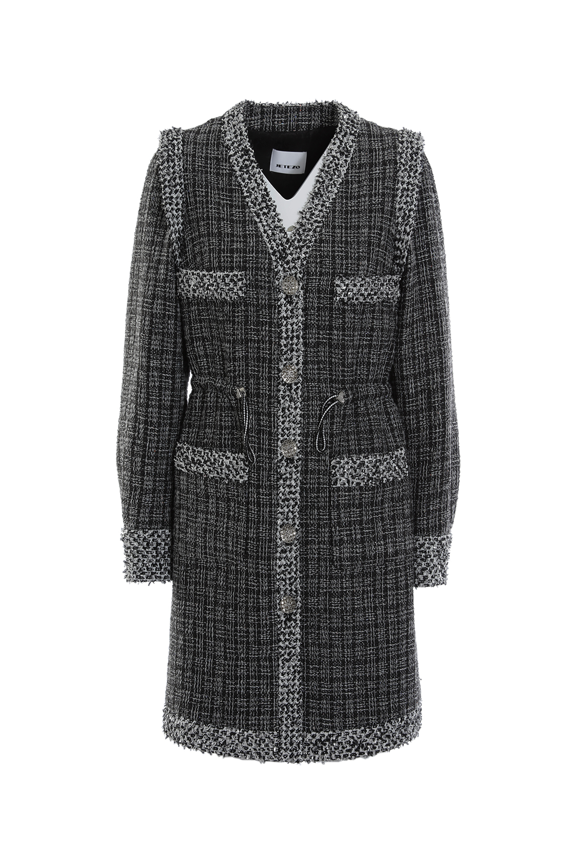 BC15107D1 沙漠星空小香粗毛呢長版外套