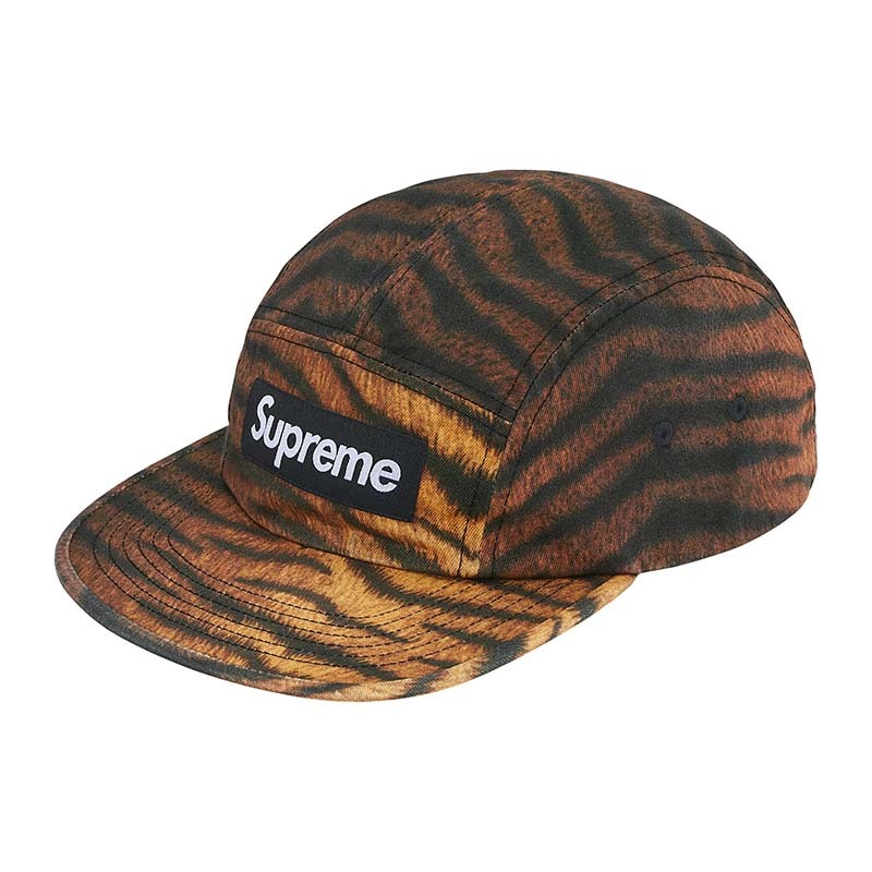 Supreme Washed Chino Twill Camp Cap Tiger 五分割帽 虎紋 FW25H39-TR [台灣現貨]