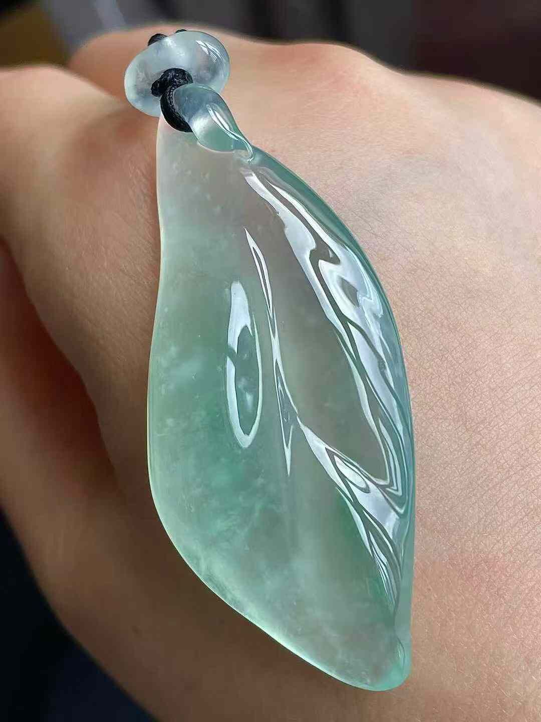 翡翠高冰木那綠葉子吊墜,天然翡翠A玉, 緬甸玉, Jade, Jadeite