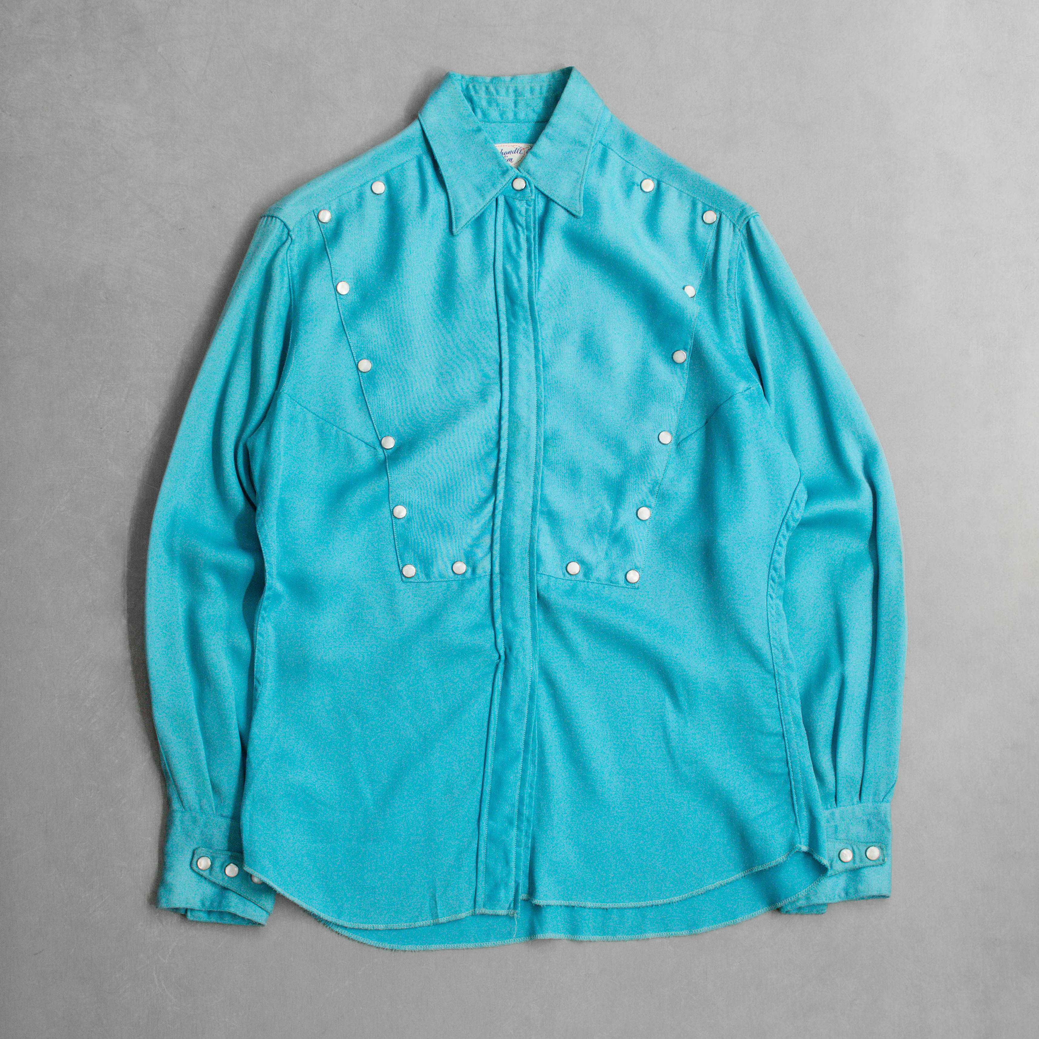 40-50S PANHANDLE SLIM RAYON SHIRT 美國製 淺藍 嫘縈 西部 長袖 襯衫