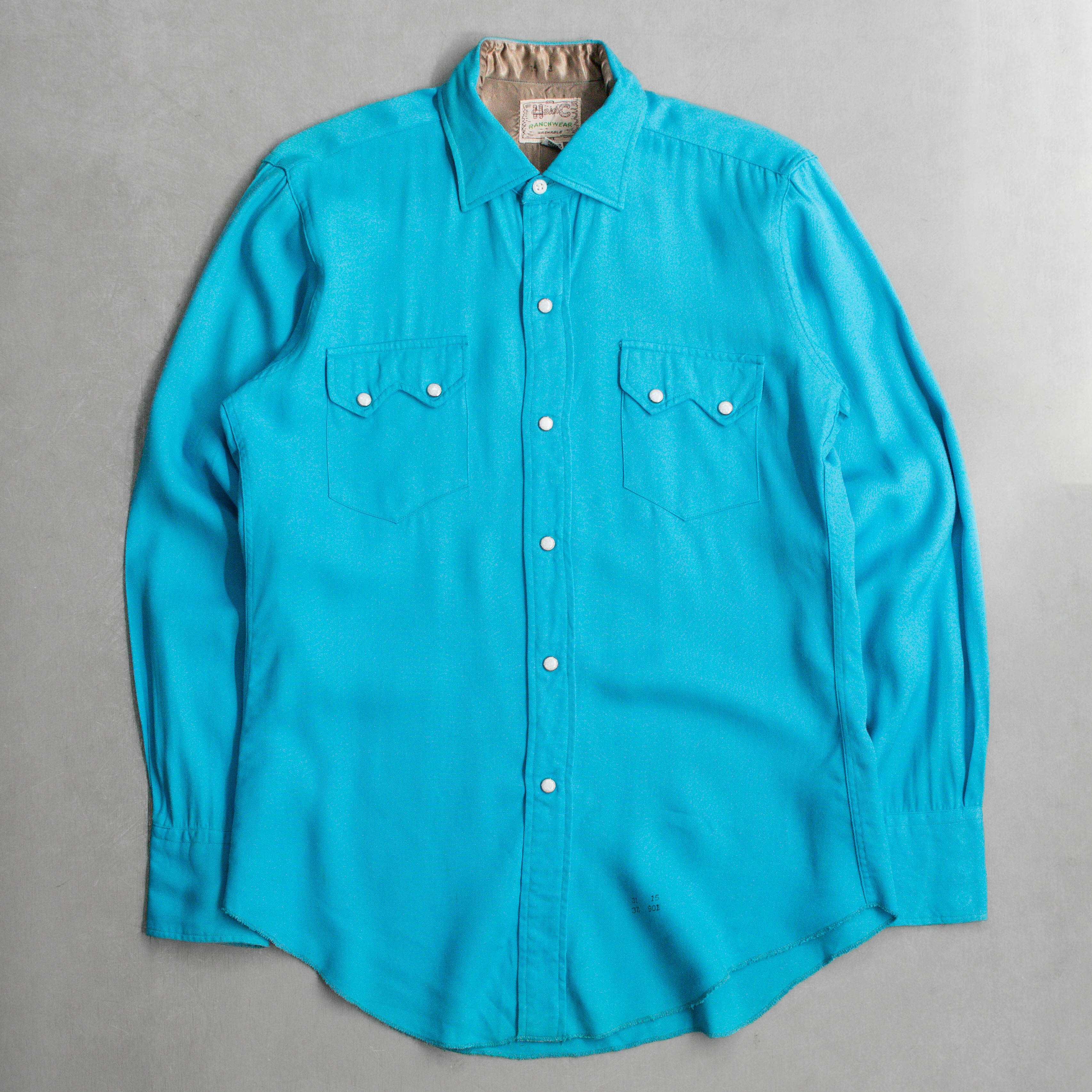 50S H BAR C RAYON WESTERN SHIRT 美國製 青藍 嫘縈 西部 長袖 襯衫