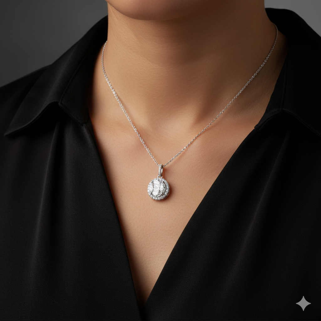 18K White Gold 0.71ct Diamond Pendant