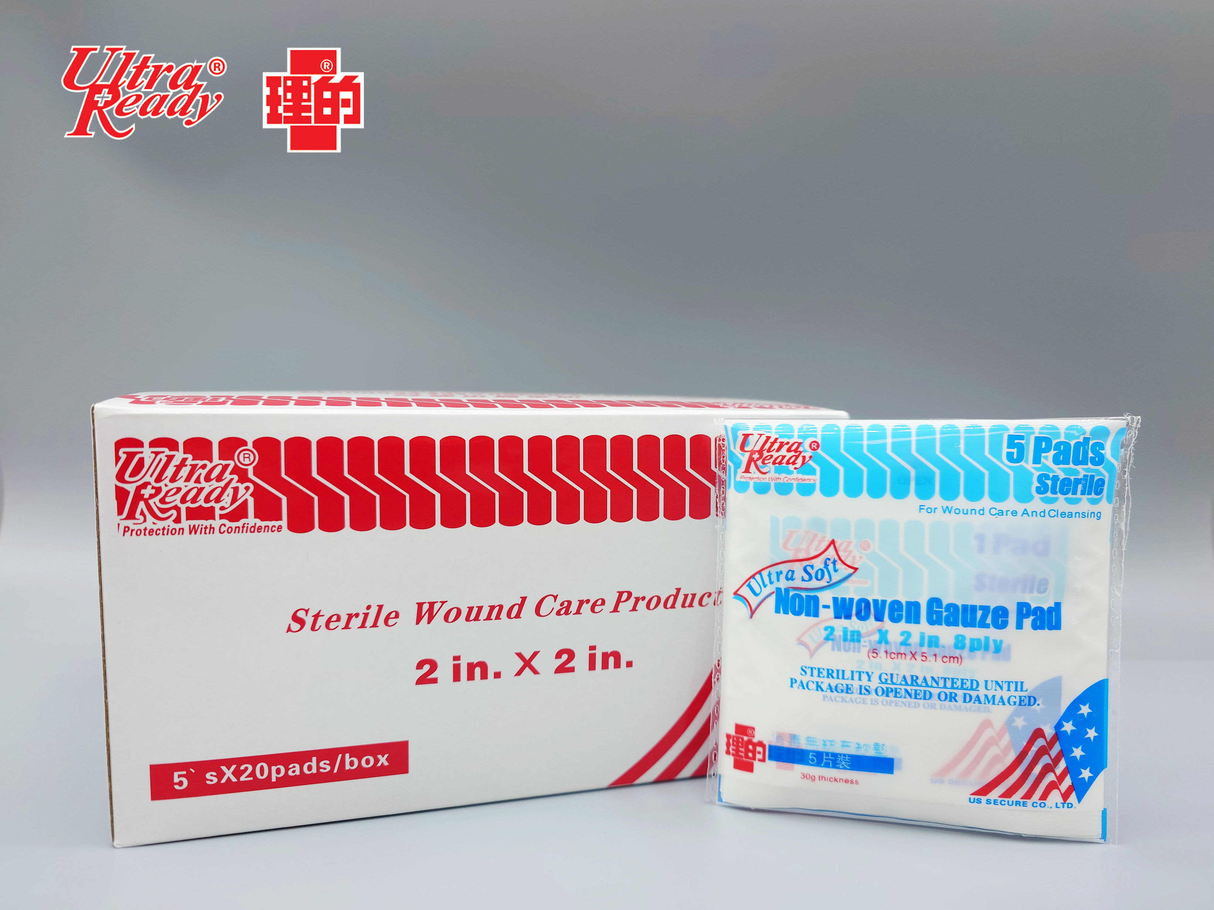 [原盒優惠-20包] 理的消毒無紡布紗墊 2" (5.1 x 5.1cm) 5 片獨立包裝