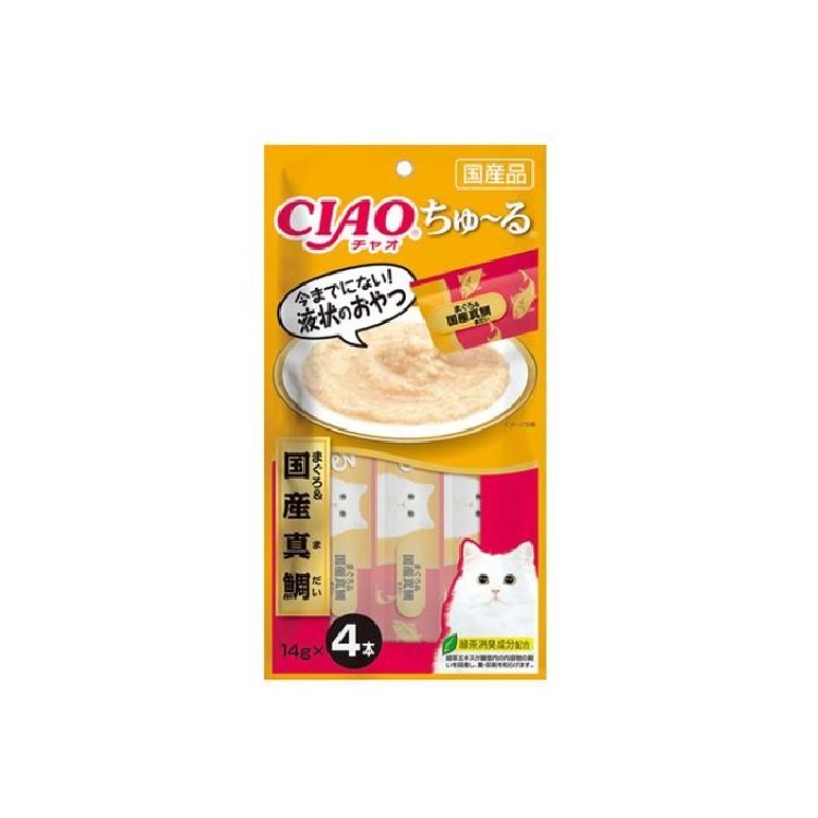 (緩)Ciao 國產真鯛肉醬小食 14gx4本 SC-177