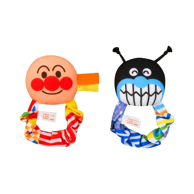 Babylabo 麵包超人 & 細菌小子 3-way 手腳兩用搖鈴 (2件裝)【日本Bandai】