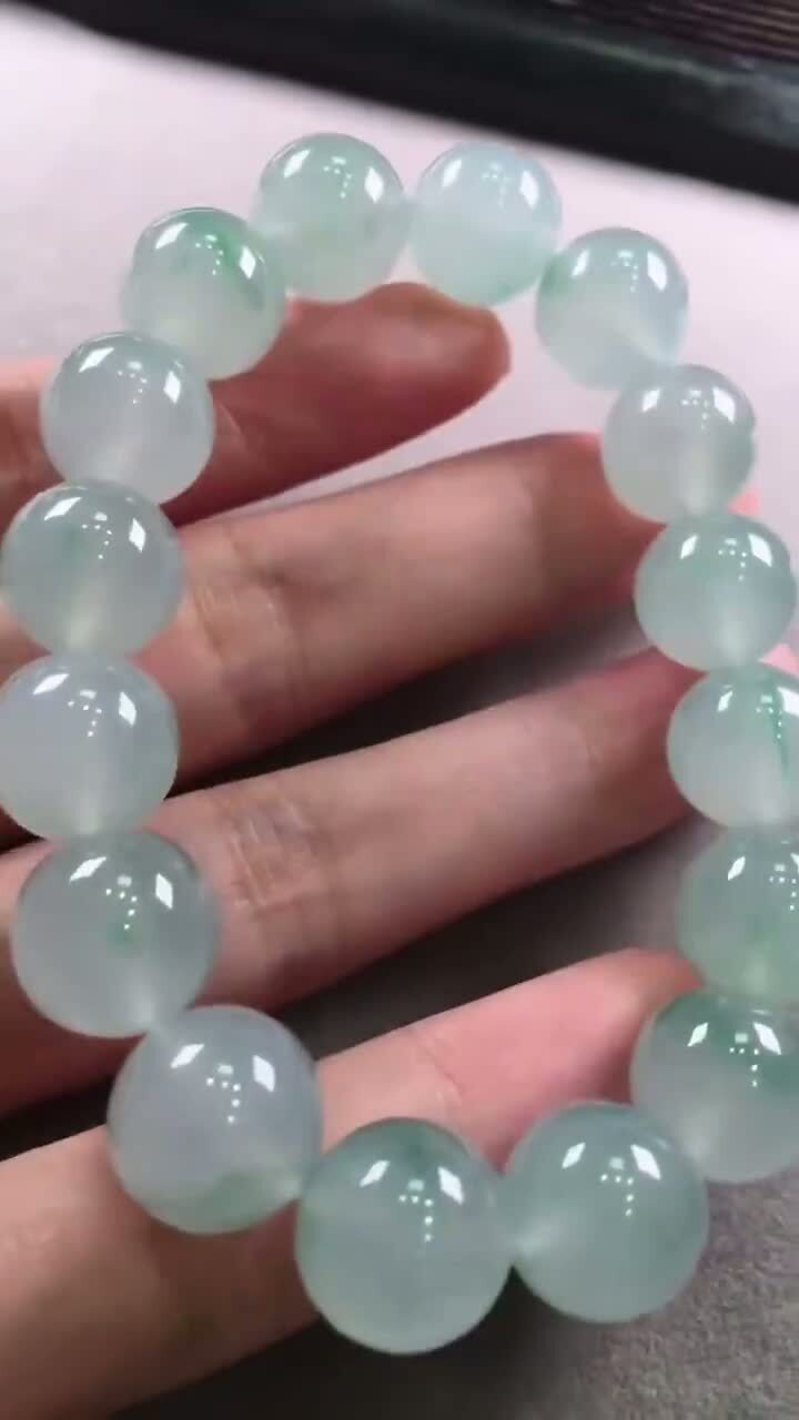 翡翠手串 (12.5mm直徑),天然翡翠A玉, 緬甸玉, Jade, Jadeite