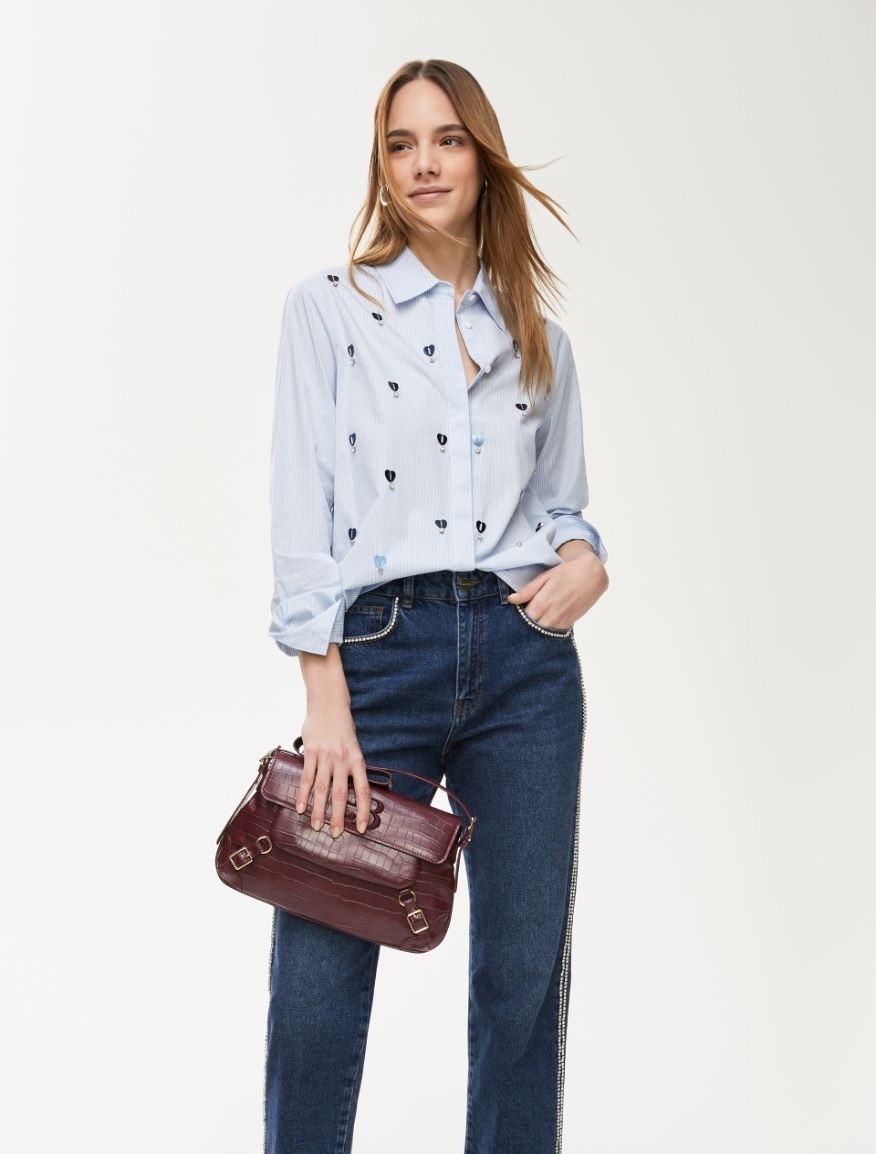 iBlues 條紋愛心襯衫