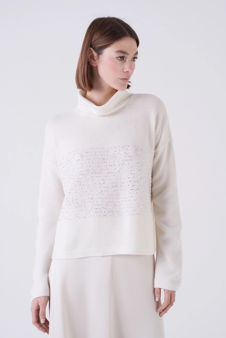 Amina Rubinacci銀絲亮片羊絨毛衣