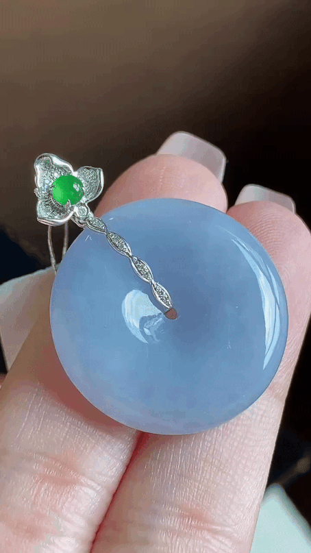 91277 翡翠紫羅蘭平安扣 (25.3mm直徑)