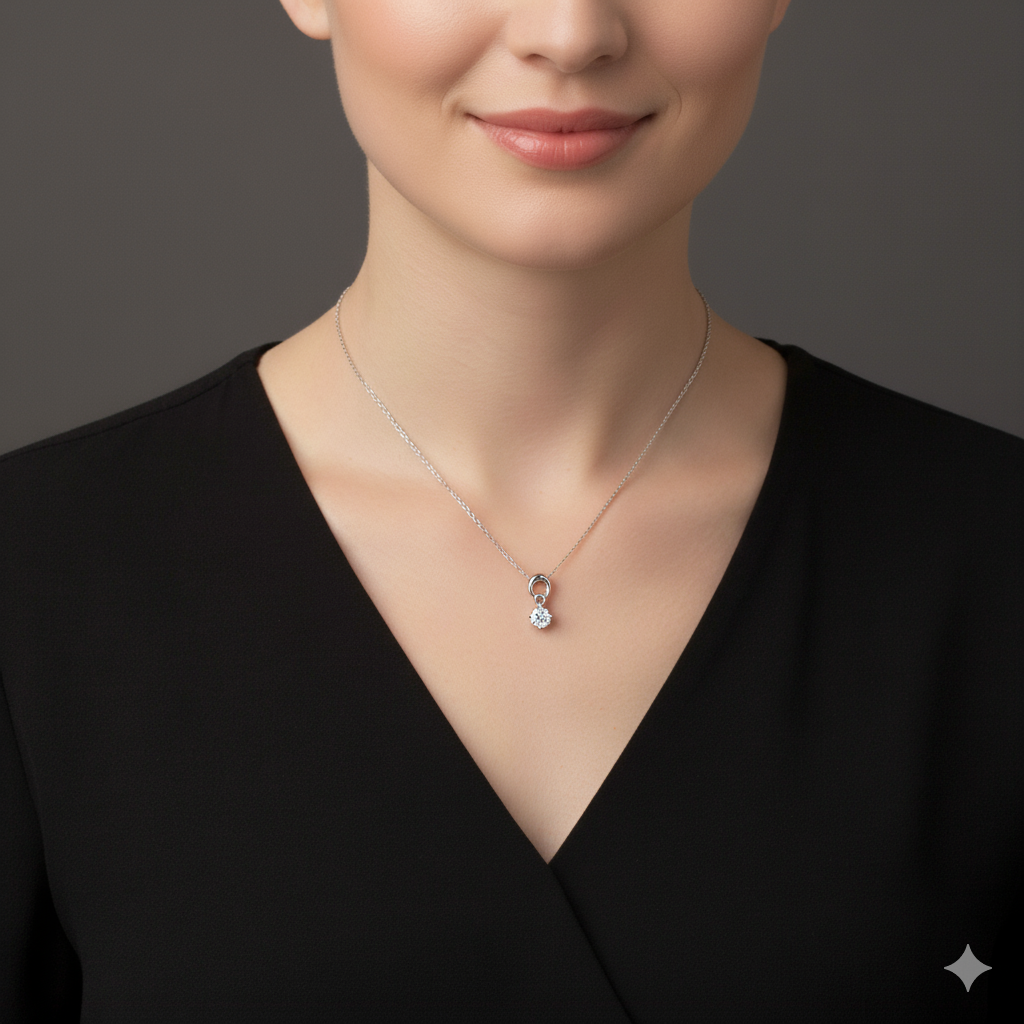 18K White Gold 0.36ct Diamond Pendant