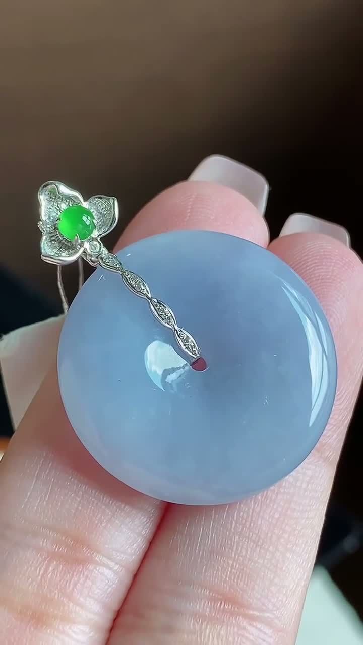 翡翠紫羅蘭平安扣 (25.3mm直徑),天然翡翠A玉, 緬甸玉, Jade, Jadeite