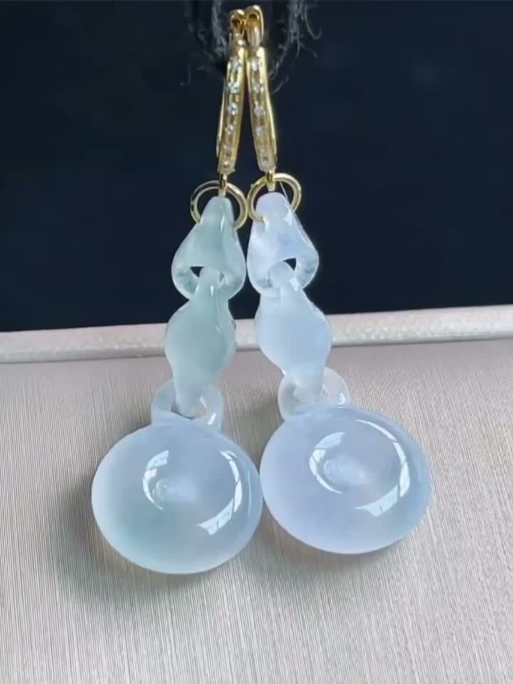 翡翠耳墜,天然翡翠A玉, 緬甸玉, Jade, Jadeite