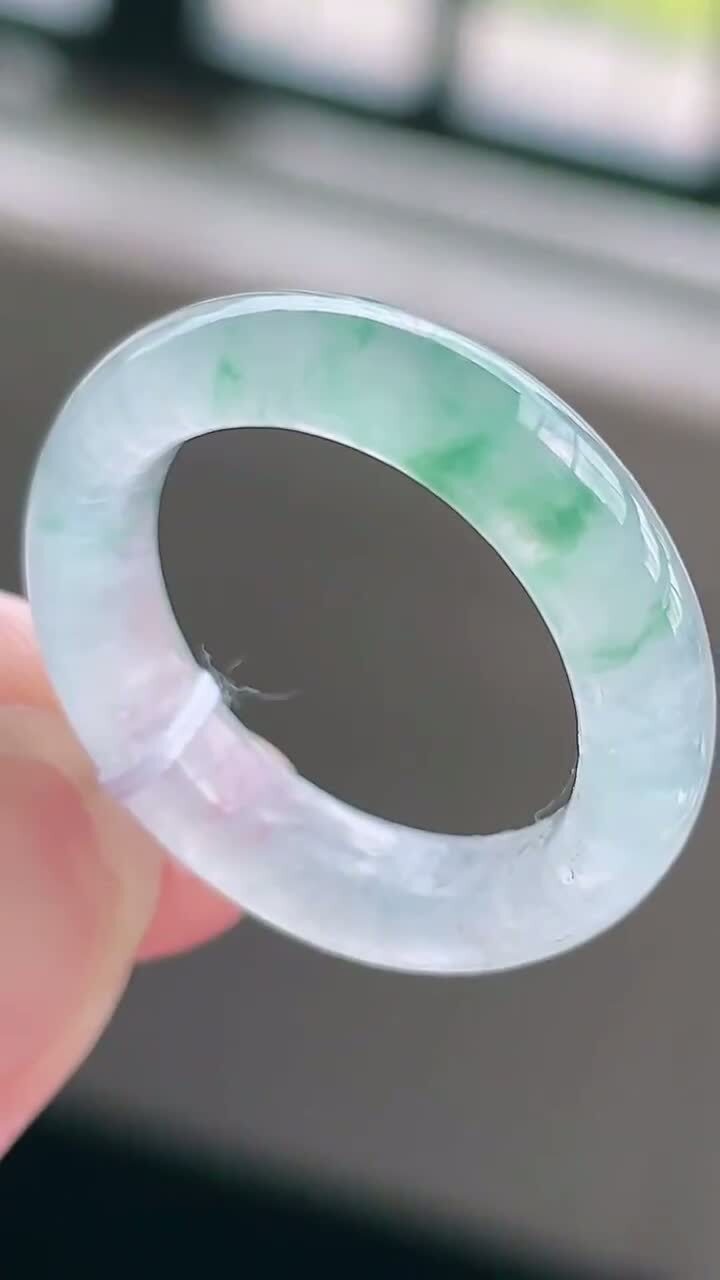 912710 翡翠冰飄花指環戒指 (內徑 17.5mm)