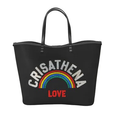 0917cr33-Crisathena-Glam RainBow Love Large Tote Bag (A33黑) (A34紫紅色) (A35核桃色)
